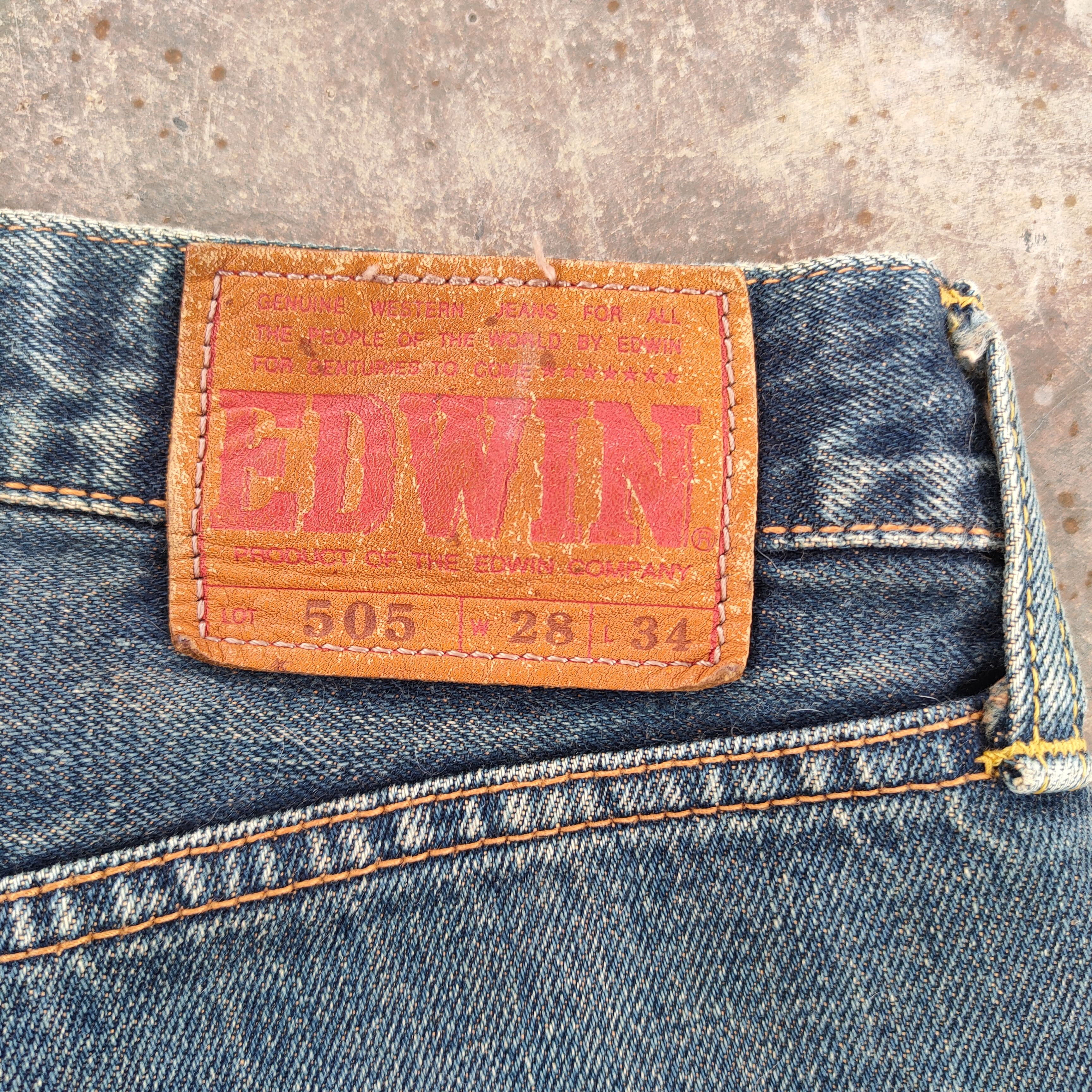 Edwin VINTAGE RUSTY EDWIN ORANGE TAG RIPPED DENIM JEANS PANTS Size US 29 - 13 Thumbnail
