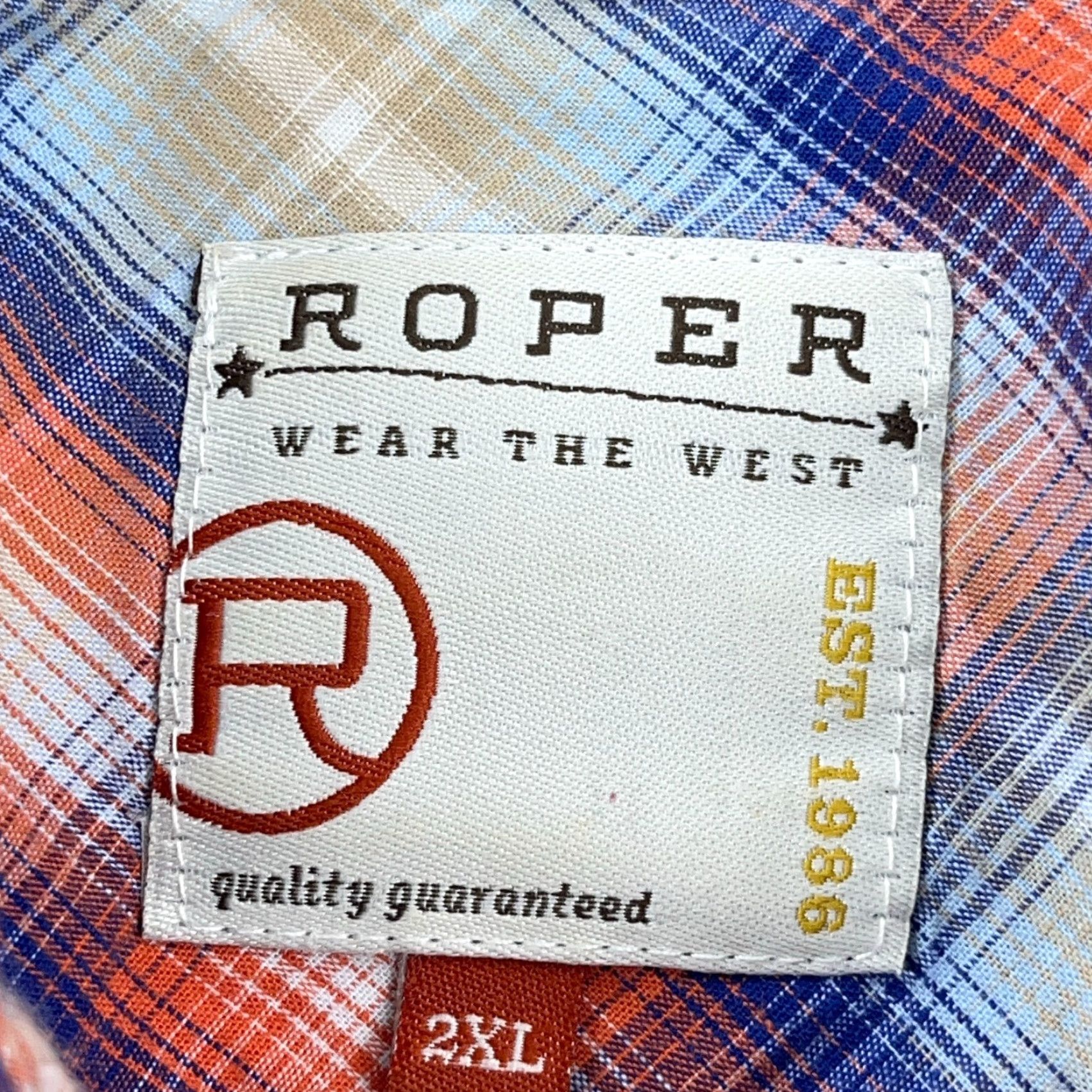 Roper Roper Shirt Men 2XL Plaid Button-Up Western Casual Workwear Red Blue Pearl Snap Cowboy Rodeo Yoke Size US XXL / EU 58 / 5 - 4 Thumbnail