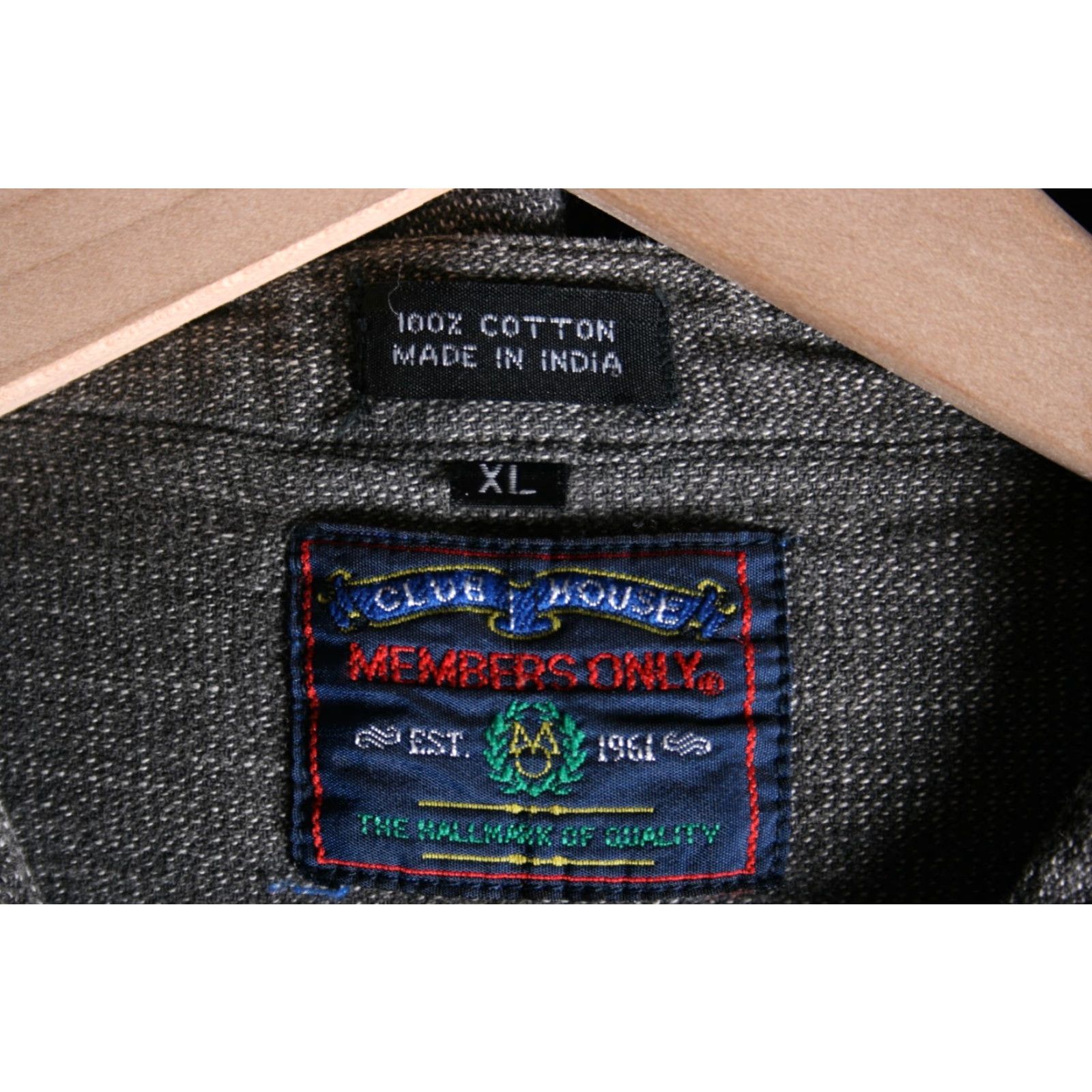 Members Only VINTAGE Members Only Shirt XL Black Cotton L/S Band Collar Men Size US XL / EU 56 / 4 - 6 Thumbnail