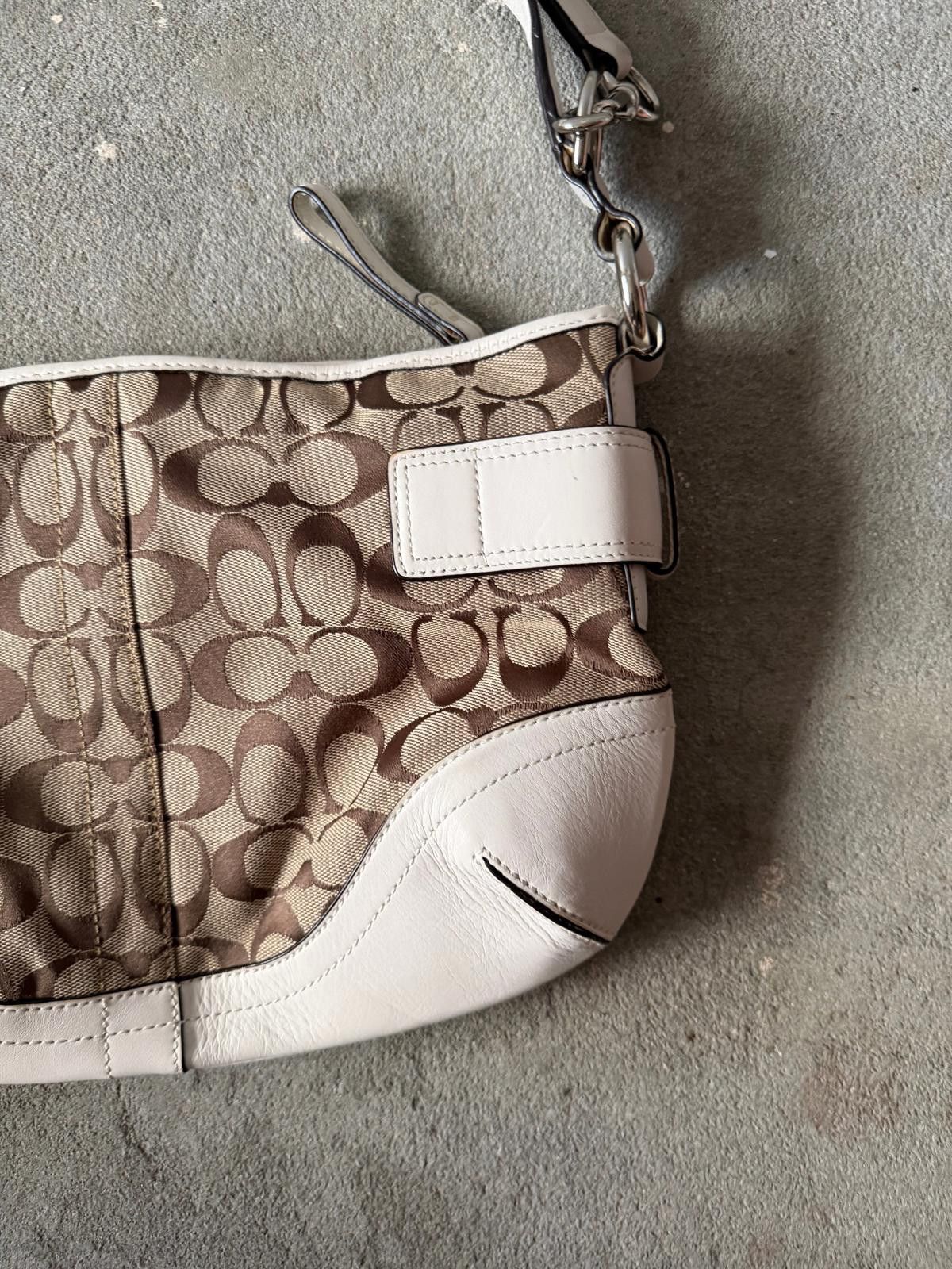 Coach Coach 2Way Signature Sufflette Shoulder Bag Beige/White Size ONE SIZE - 8 Thumbnail