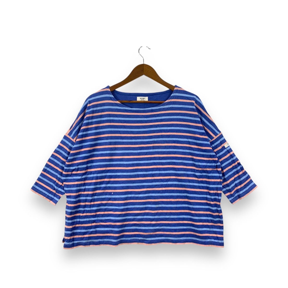 BEAMS PLUS HEART Japan Oversized Striped Baggy Tee Shirt