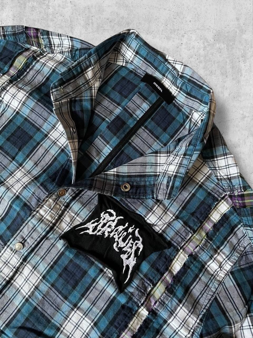 Diesel DIESEL Patchwork checked plaid zip jacket shirt flannel Size US M / EU 48-50 / 2 - 4 Thumbnail