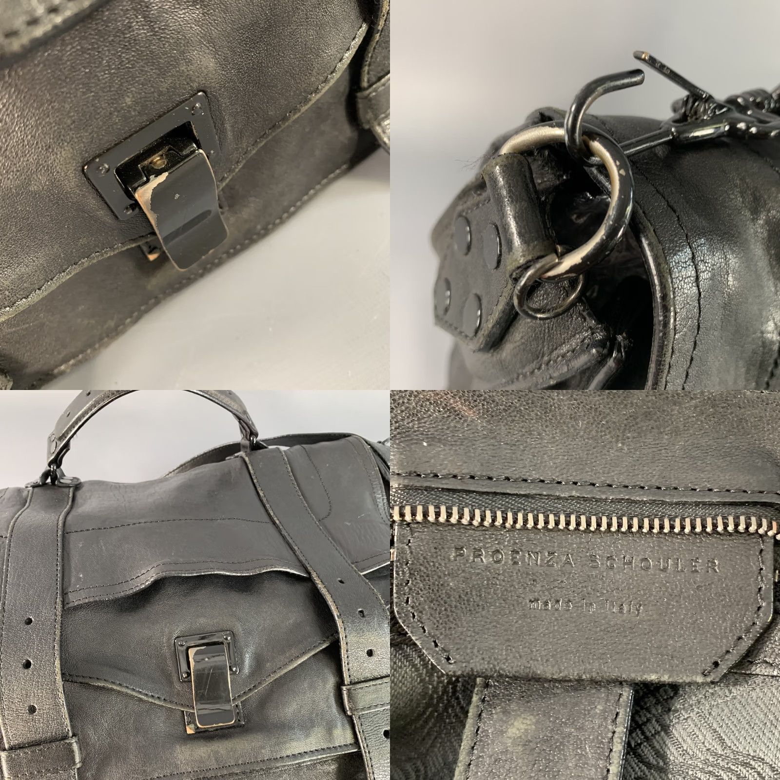 Proenza Schouler PROENZA SCHOULER PS1 Medium Black Leather Satchel Handbag Size ONE SIZE - 8 Thumbnail
