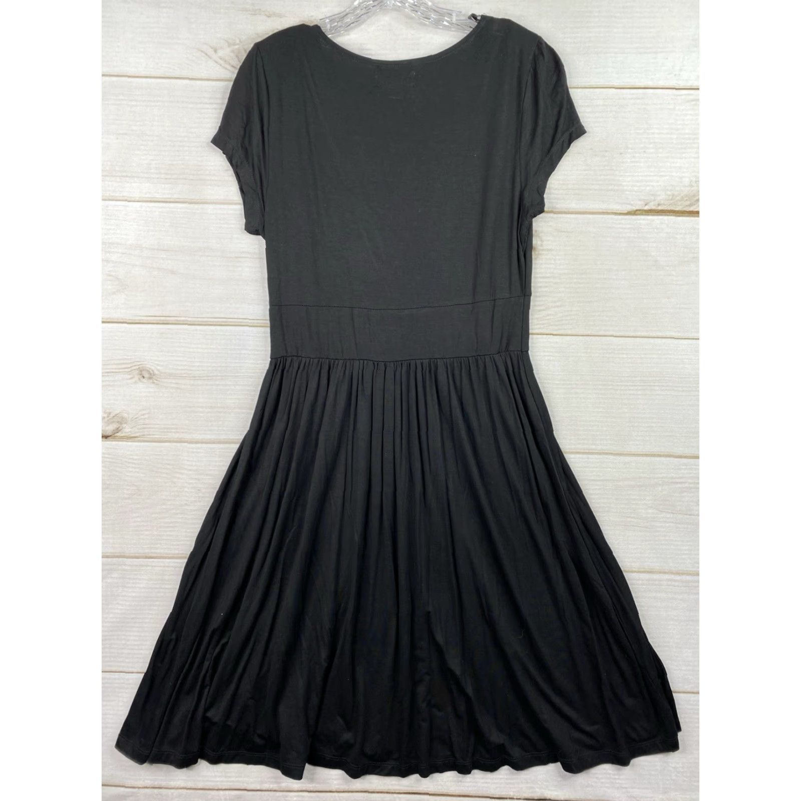 Vintage VINTAGE Caroline Morgan CKM Dress XL Black Deep V Neck Knit Cruise Beach Swing ALine NWT Size XL / US 12-14 / IT 48-50 - 8 Thumbnail