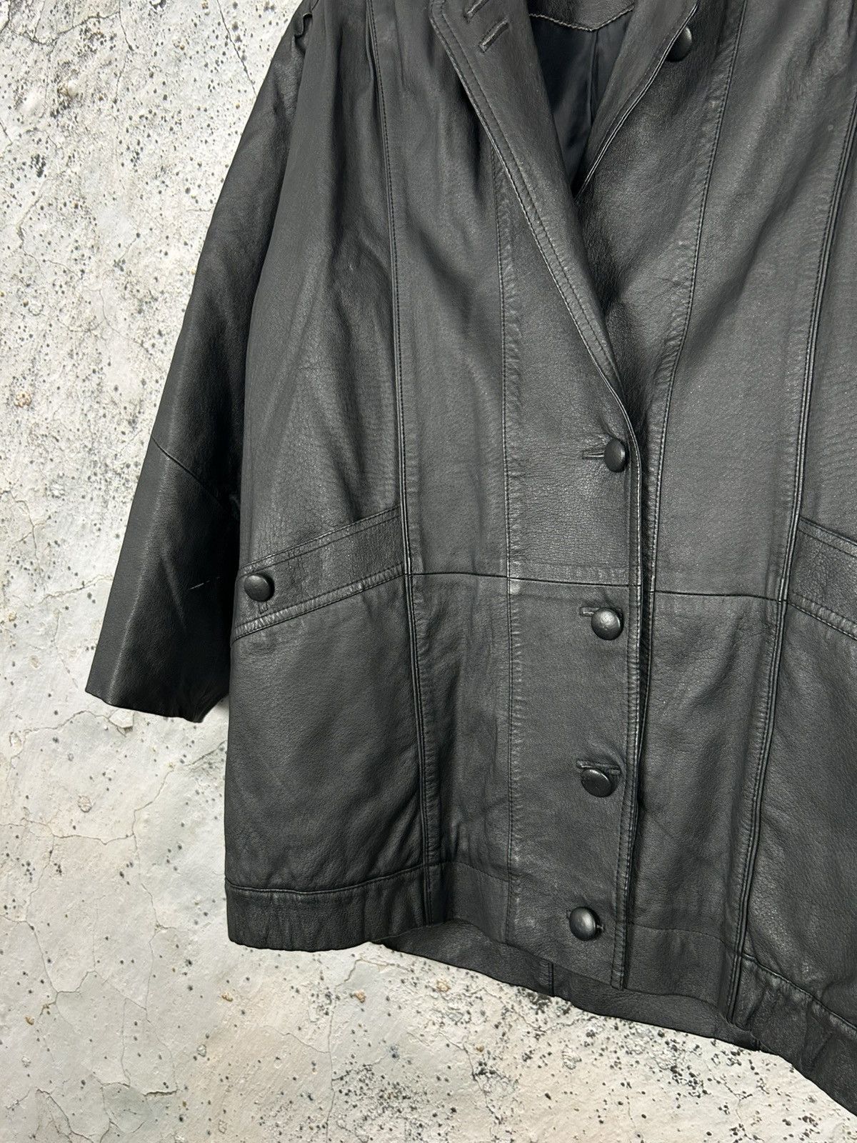 Genuine Leather Vintage Avant Garde Black Genuine Leather Jacket Designer Size US M / EU 48-50 / 2 - 4 Thumbnail