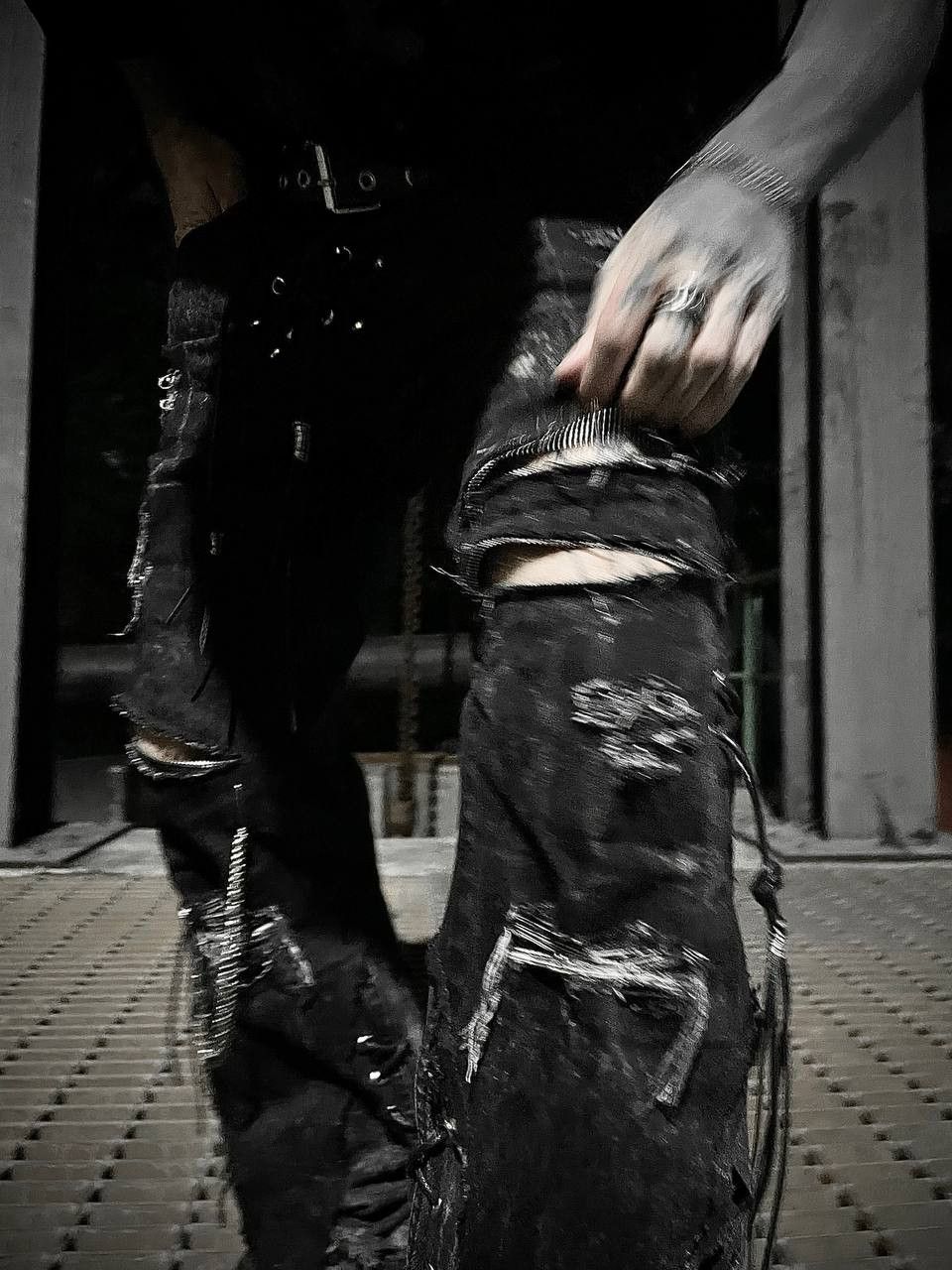 Other Custom Vkei Grunge Jeans Size US 33 - 5 Thumbnail