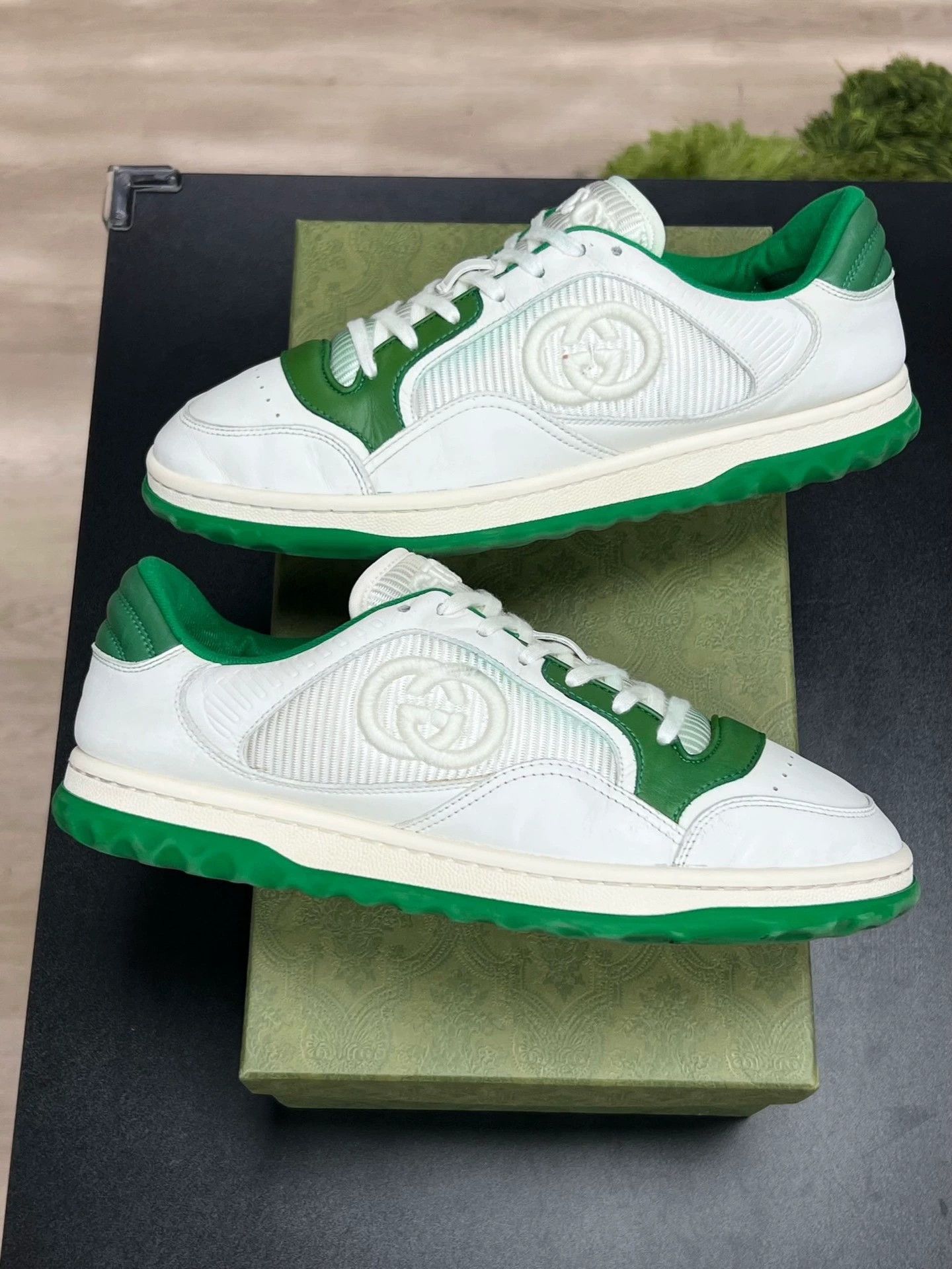 Gucci gucci mc80 low-top sneakers in white green Size US 10 / EU 43 - 5 Thumbnail
