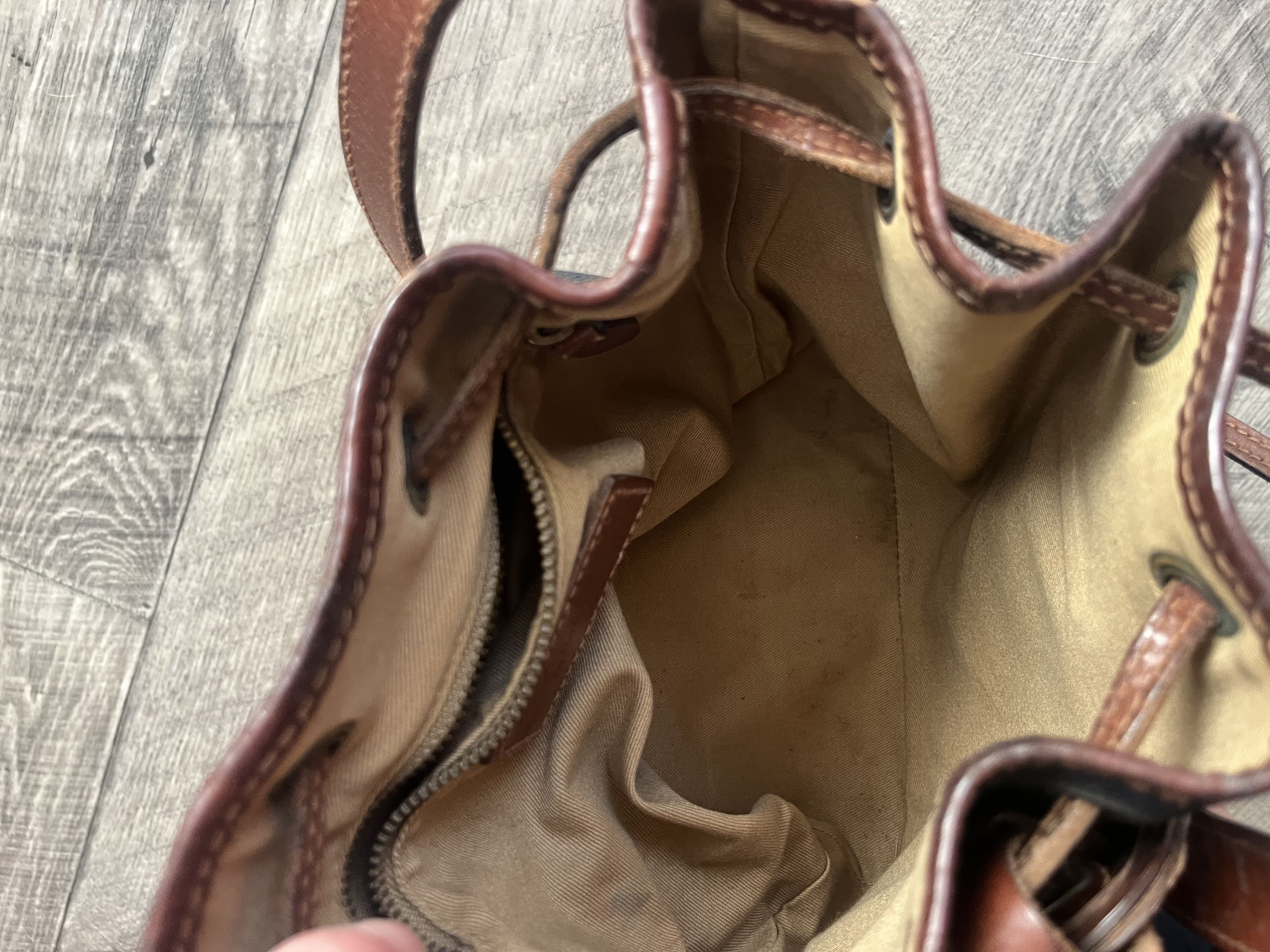 VNTG Polo Ralph Lauren Blackwatch Plaid Leather Bucket Bag