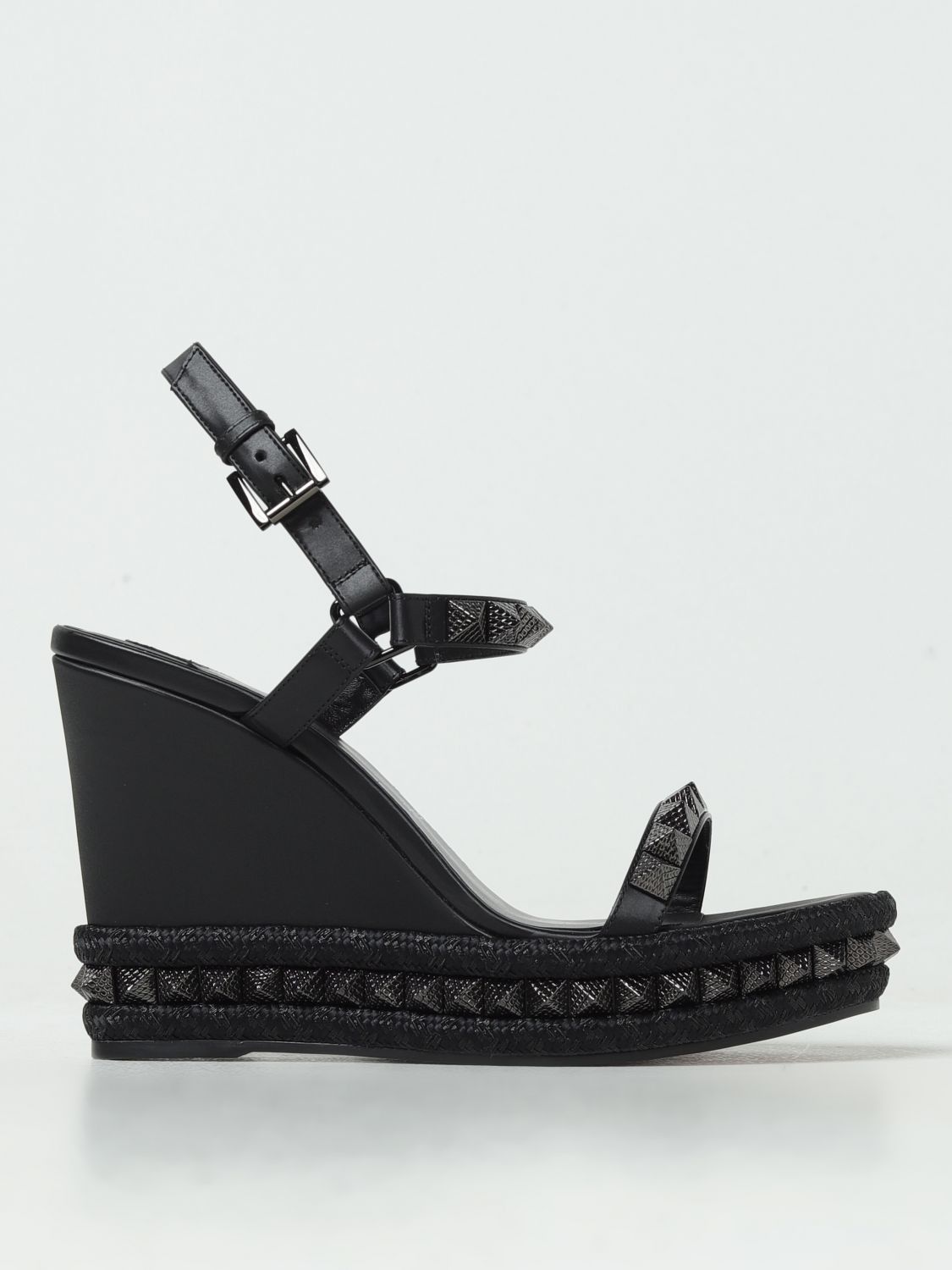 image of Christian Louboutin Wedge Shoes Woman Black, Women's (Size 8)