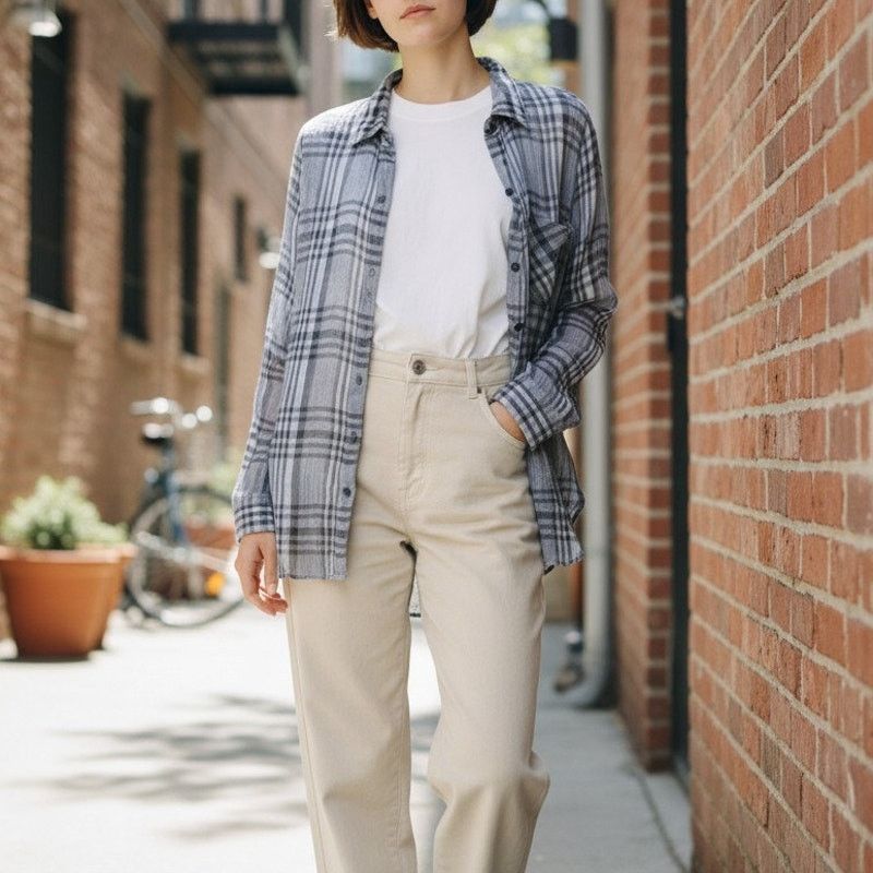 Lucky Brand Lucky Blue Stripe Shirt Long Sleeve Button Up Semi Sheer Med Size M / US 6-8 / IT 42-44 - 2 Thumbnail