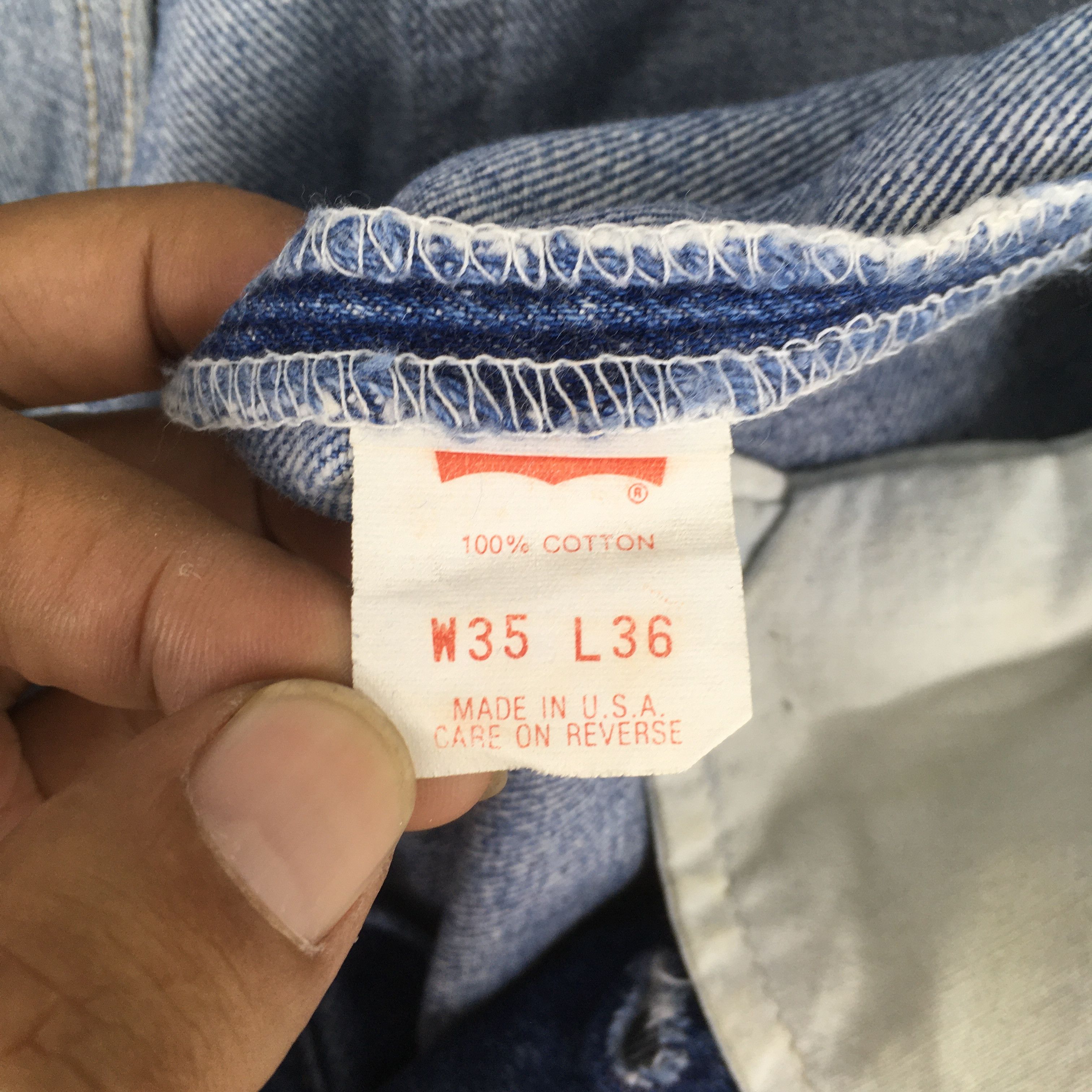 Levi's Size 32x29.5 Vintage 90s Levi's 501 Distressed Jeans S1162 Size US 32 / EU 48 - 13 Thumbnail