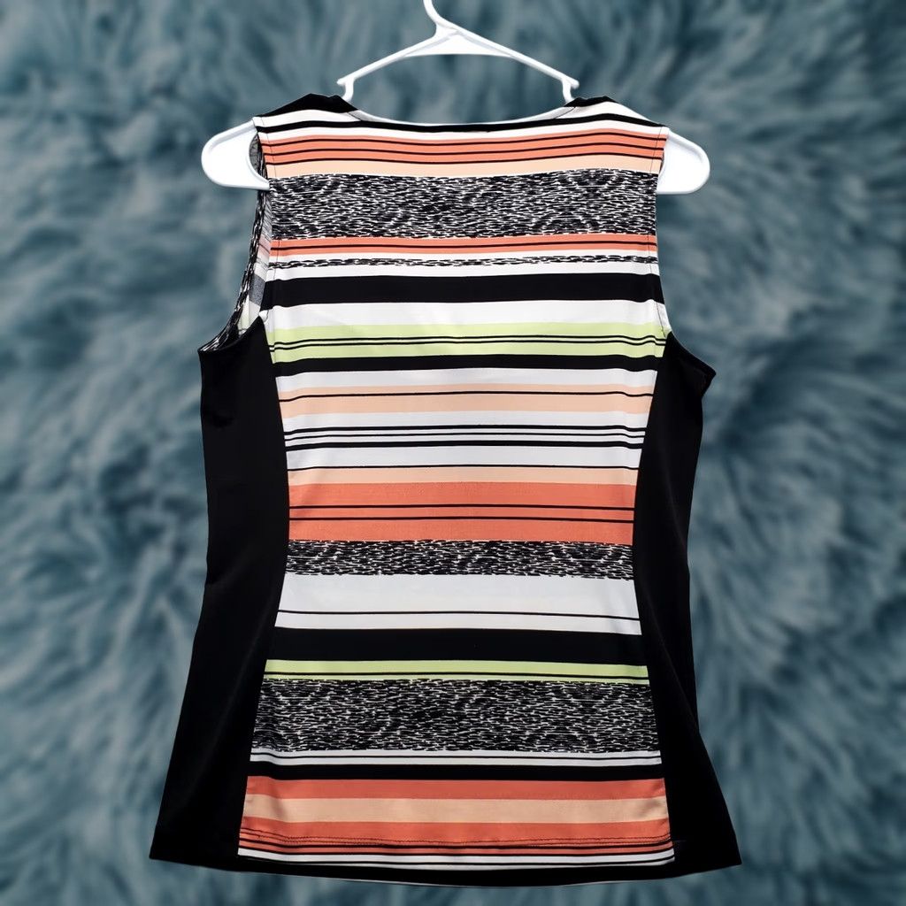 Calvin Klein Calvin Klein Tank Top Womens XS Multicolor Striped Stretch Sleeveless Cowl Neck Shirt Womens XS Multicolor Striped Tank Size XS / US 0-2 / IT 36-38 - 1 Thumbnail