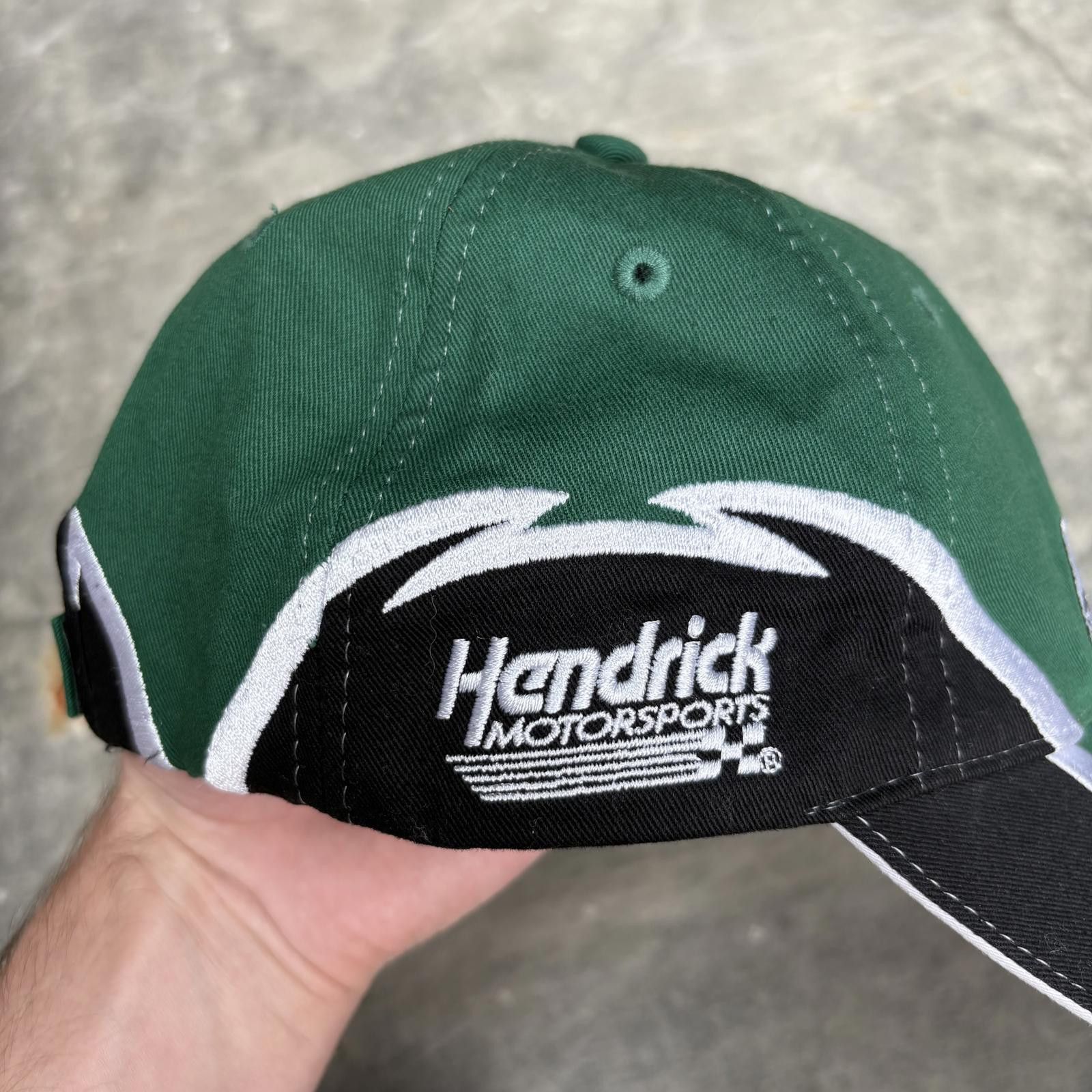 NASCAR × Vintage Vintage Y2K Dale Earnhardt Junior Fire Green NASCAR Hat Size ONE SIZE - 2 Thumbnail