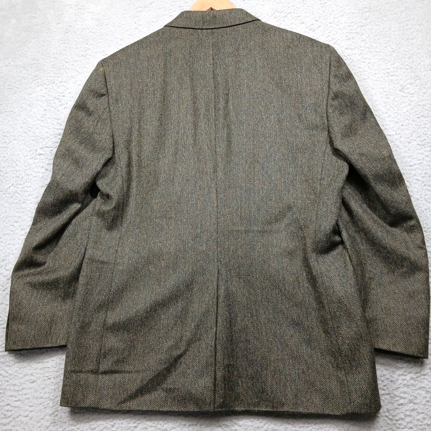 Jos. A. Bank Jos. A. Bank Sport Coat 44R Brown Herringbone Wool Men's Two Button Size 44R - 3 Thumbnail