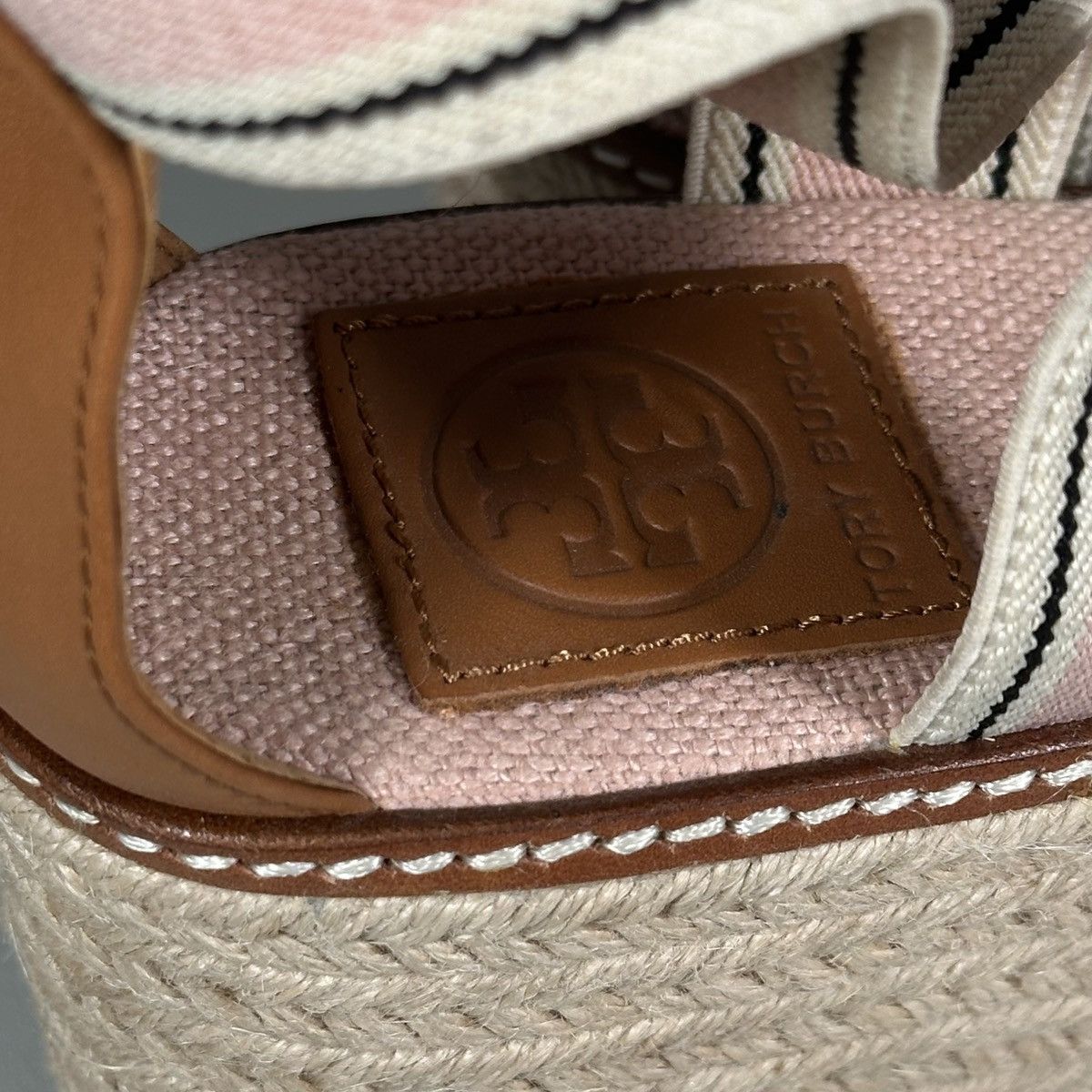Tory Burch Tory Burch Frieda Cross Strap Blush Pink Espadrille Sandals Size US 7.5 / IT 37.5 - 6 Thumbnail
