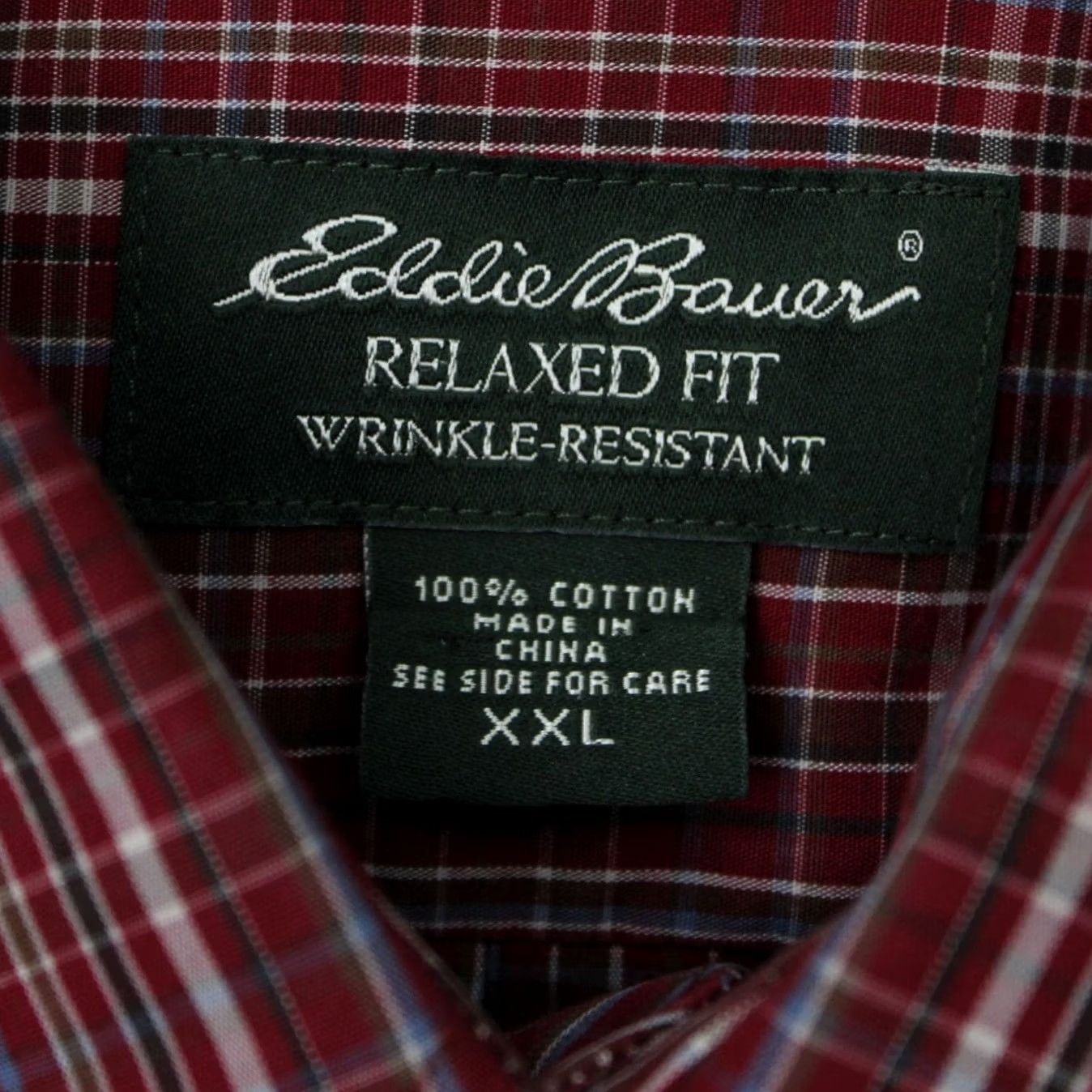 Eddie Bauer Eddie Bauer Shirt Adult 2XL XXL Red Plaid Relaxed Button-Up L/S Wrinkle Resistant Cotton Casual Mens Size US XXL / EU 58 / 5 - 7 Thumbnail