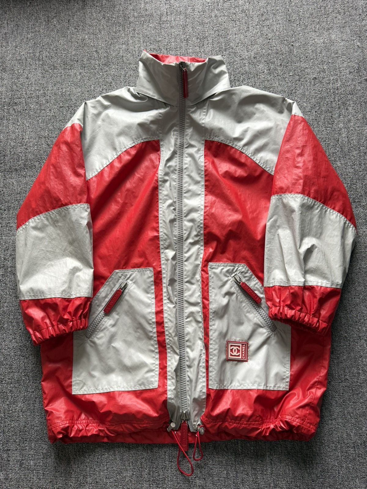 Chanel Chanel Vintage 2005 Red Gray Sport CC Logo Bomber Size US M / EU 48-50 / 2 - 1 Thumbnail