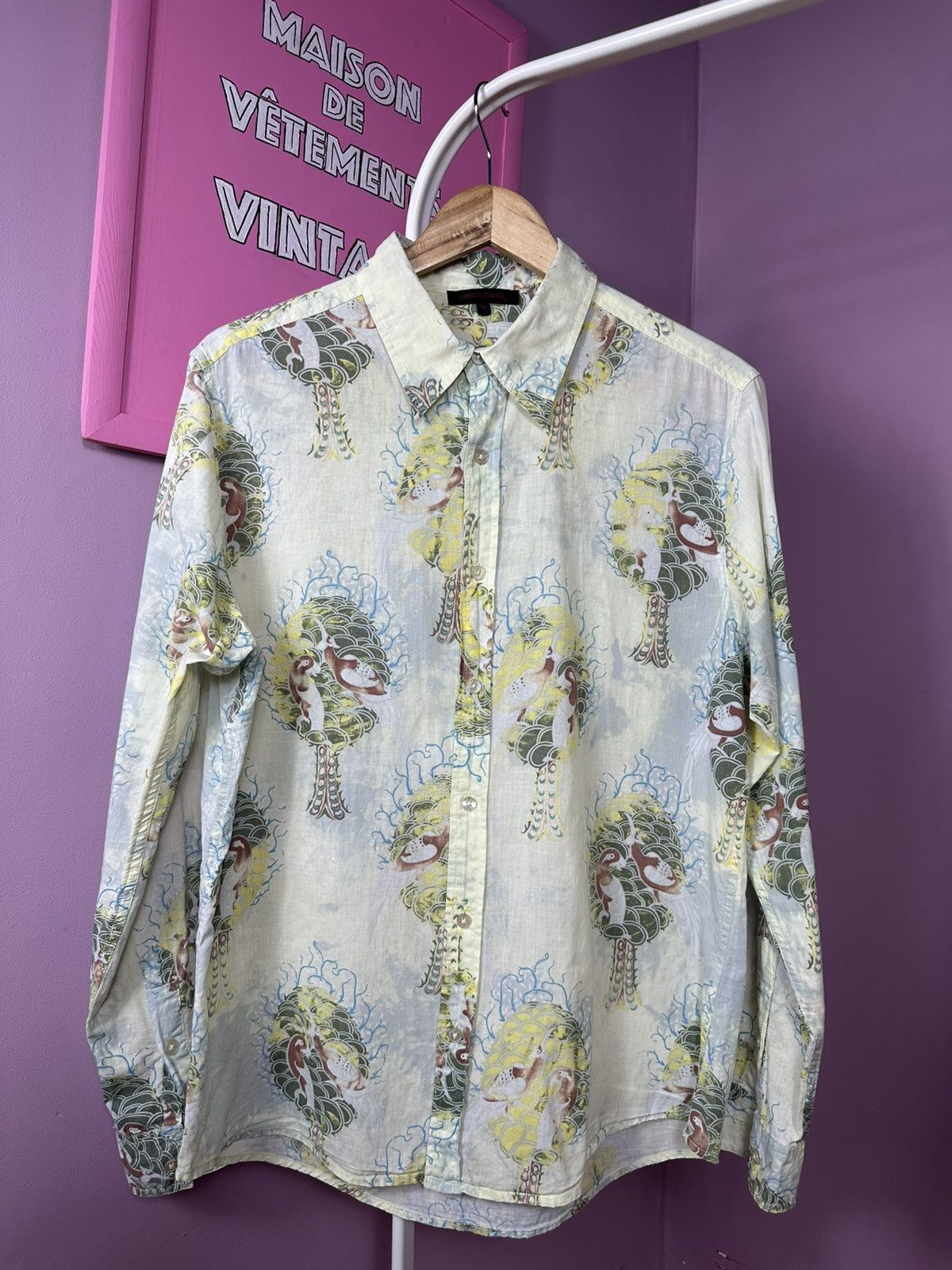 Roberto Cavalli Roberto Cavalli Batik Tree Art Vintage 00S Button Up Size US L / EU 52-54 / 3 - 1 Thumbnail