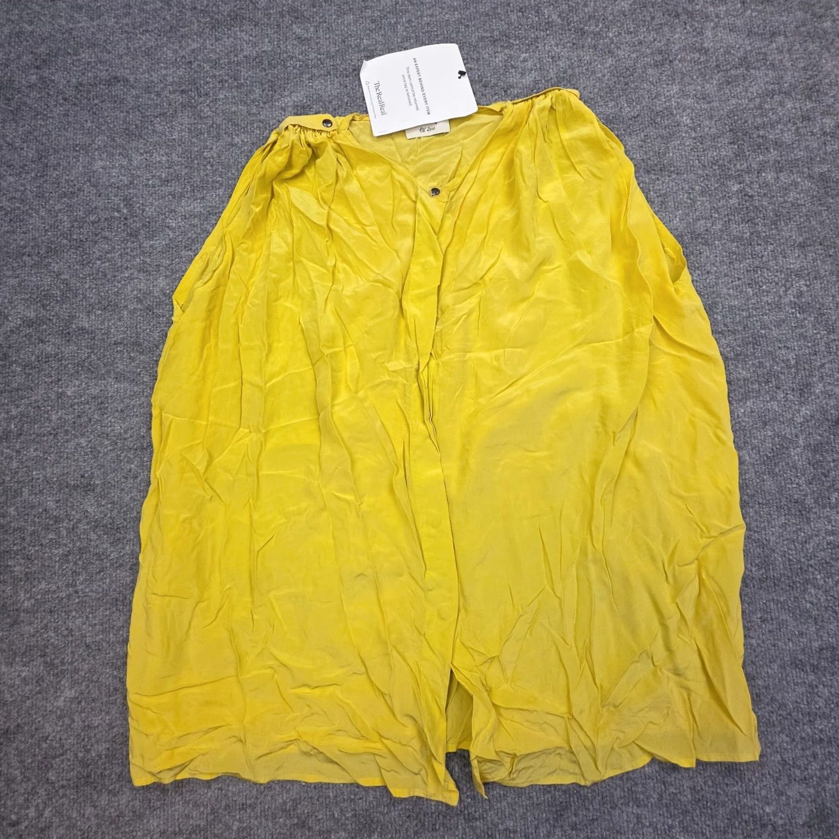 Lanvin LANVIN Paris Women's Silk Blouse Yellow Sleeveless Tank Flowy 38 Size S / US 4 / IT 40 - 2 Thumbnail