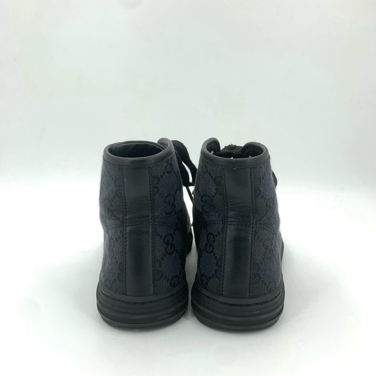 Gucci Gucci Size 35 Black GG Supreme Lace-Up Flat High Top Shoes Size US 5 / IT 35 - 4 Thumbnail