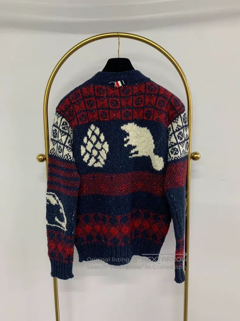 Thom Browne Thom Browne Red, Blue, and White Color Block Printed Wool Size US M / EU 48-50 / 2 - 3 Thumbnail