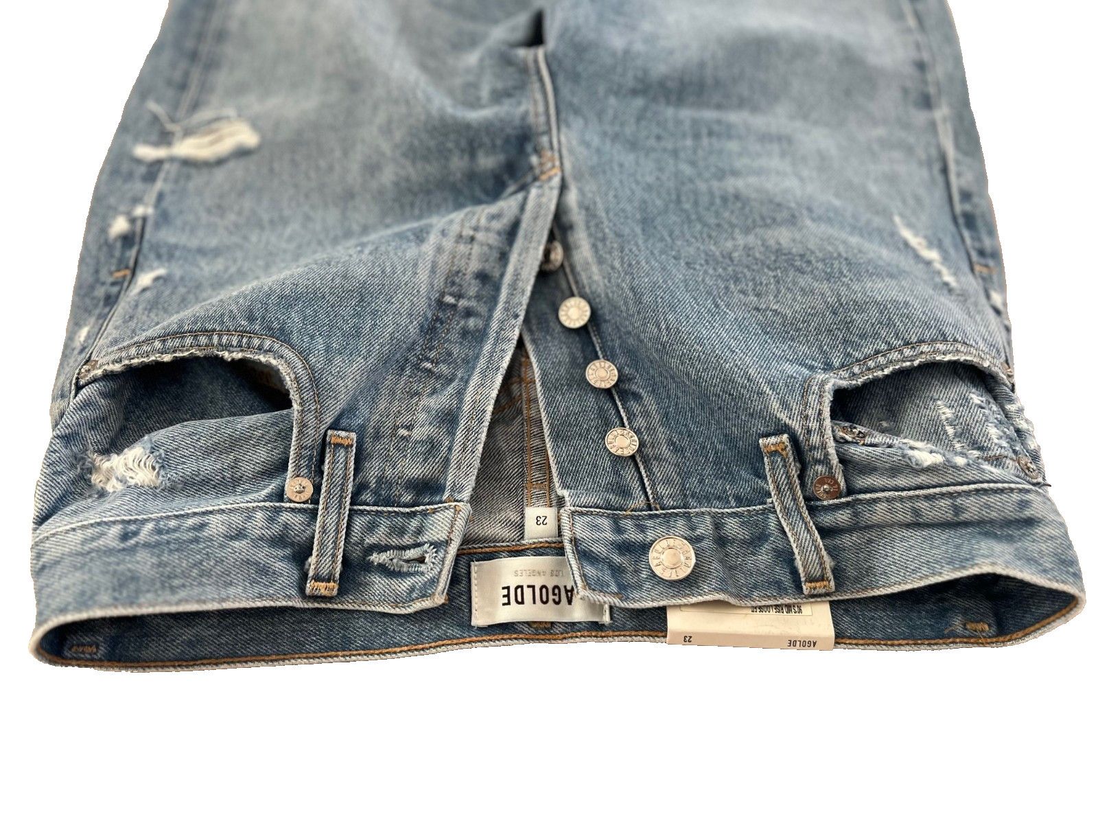 Agolde AGOLDE '90s Distressed Loose Fit Denim Jeans Fall Out ( 23 ) Size 23" - 5 Thumbnail