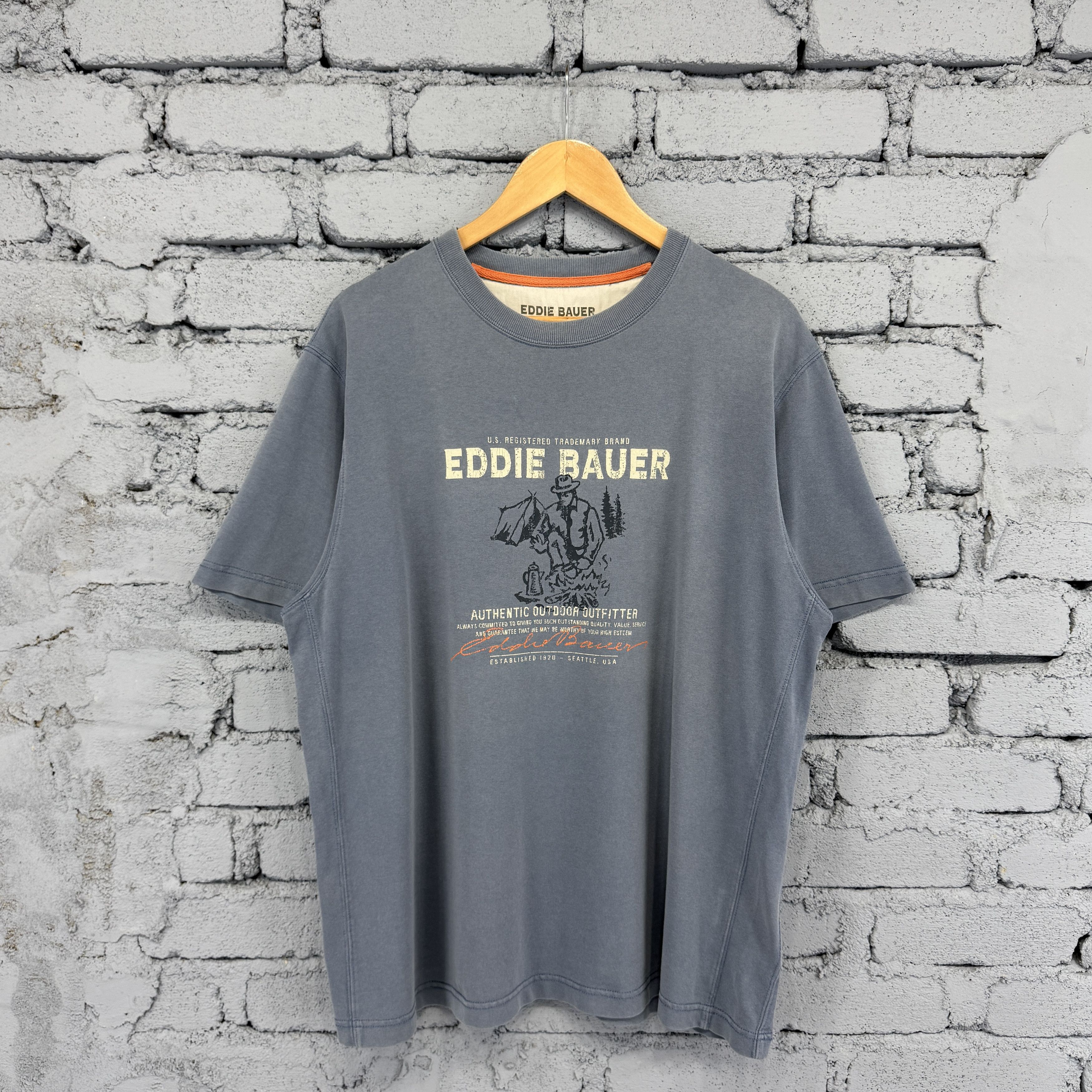 Eddie Bauer Eddie Bauer Outdoor Outfitter Camping Print Sunfaded Tshirt Size US M / EU 48-50 / 2 - 1 Thumbnail