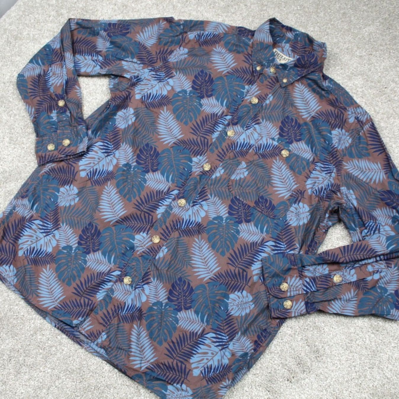 Vintage Duluth Mens Button-Up Shirt L/S Floral Blue Gray Cotton Relaxed Fit M Size US M / EU 48-50 / 2 - 3 Thumbnail