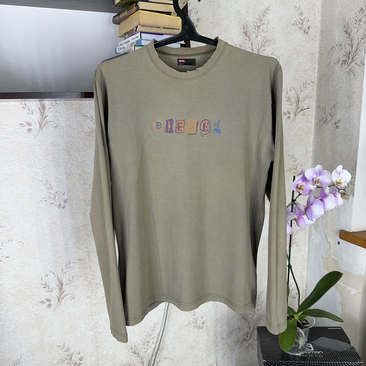 Diesel Vintage Diesel Longsleeve Archive Centre Khaki Avant Garde Size US L / EU 52-54 / 3 - 7 Thumbnail