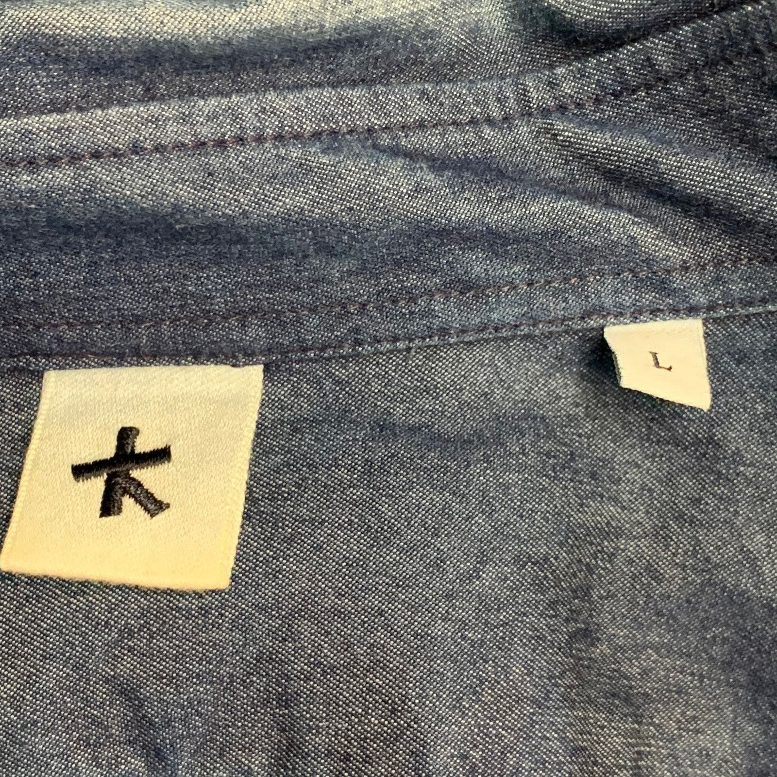 Adam Kimmel Size L Indigo Cotton Denim Twill Western Snap Shirt Size US L / EU 52-54 / 3 - 6 Thumbnail