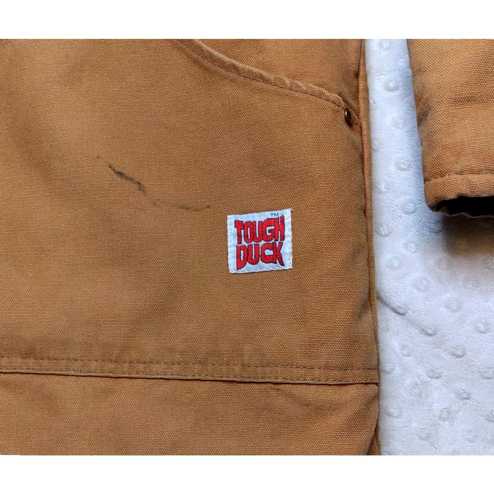Vintage VINTAGE Tough Duck Jacket Chore XL Canvas Quilt Lined 90s Tan Brown Heavyweight ZIP Up | Mens Size US XL / EU 56 / 4 - 5 Thumbnail
