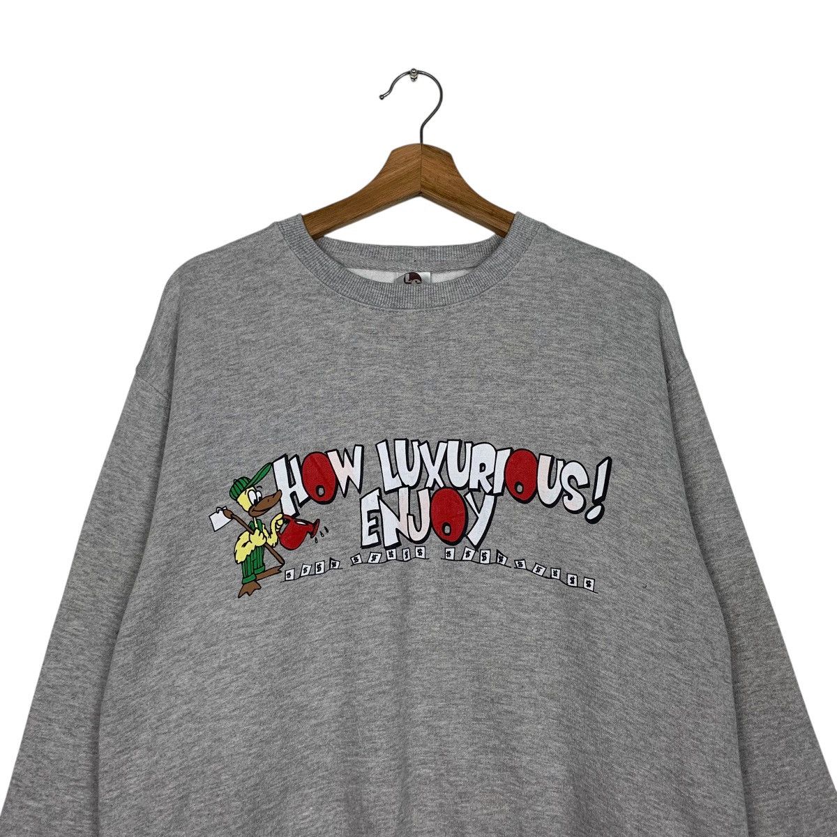 Japanese Brand How Luxurious Enjoy Crewneck Sweatshirt Size US L / EU 52-54 / 3 - 2 Thumbnail