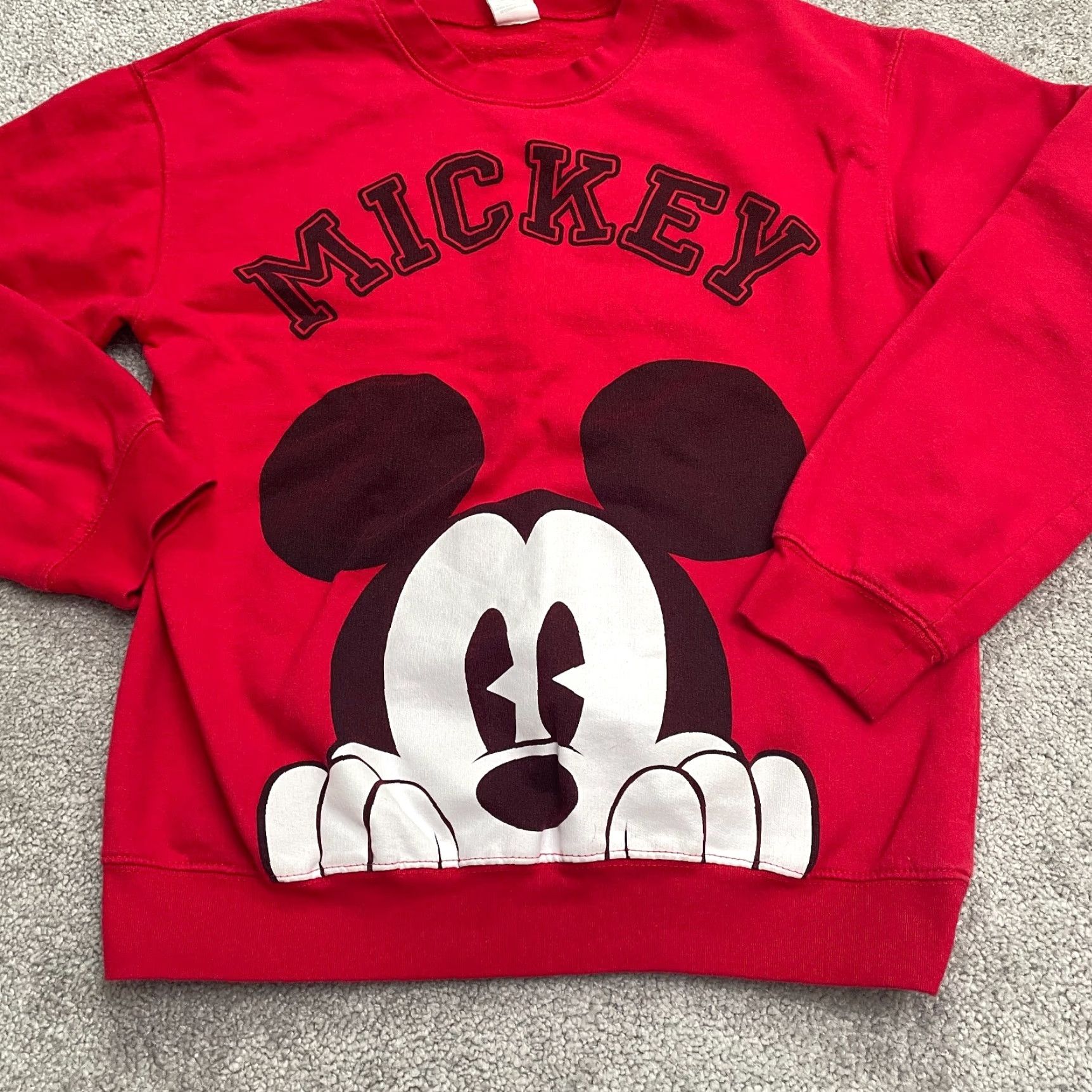 Disney Disney Mickey Mouse Graphic Logo Sweatshirt Women M Red Crew Neck Pullover Size M / US 6-8 / IT 42-44 - 3 Thumbnail