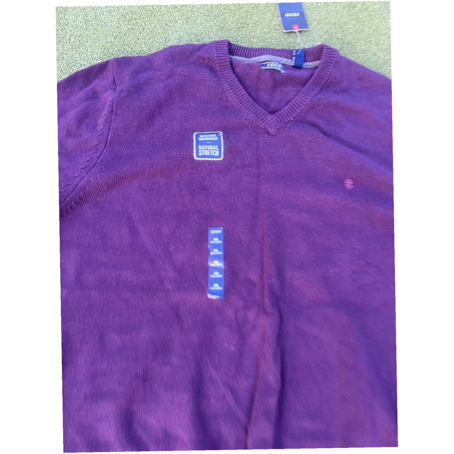 Izod Izod Men's Size 2XL Classic Fit V-Neck Sweater - Purple (BlackBerry Wine) - NEW Size US XXL / EU 58 / 5 - 3 Thumbnail