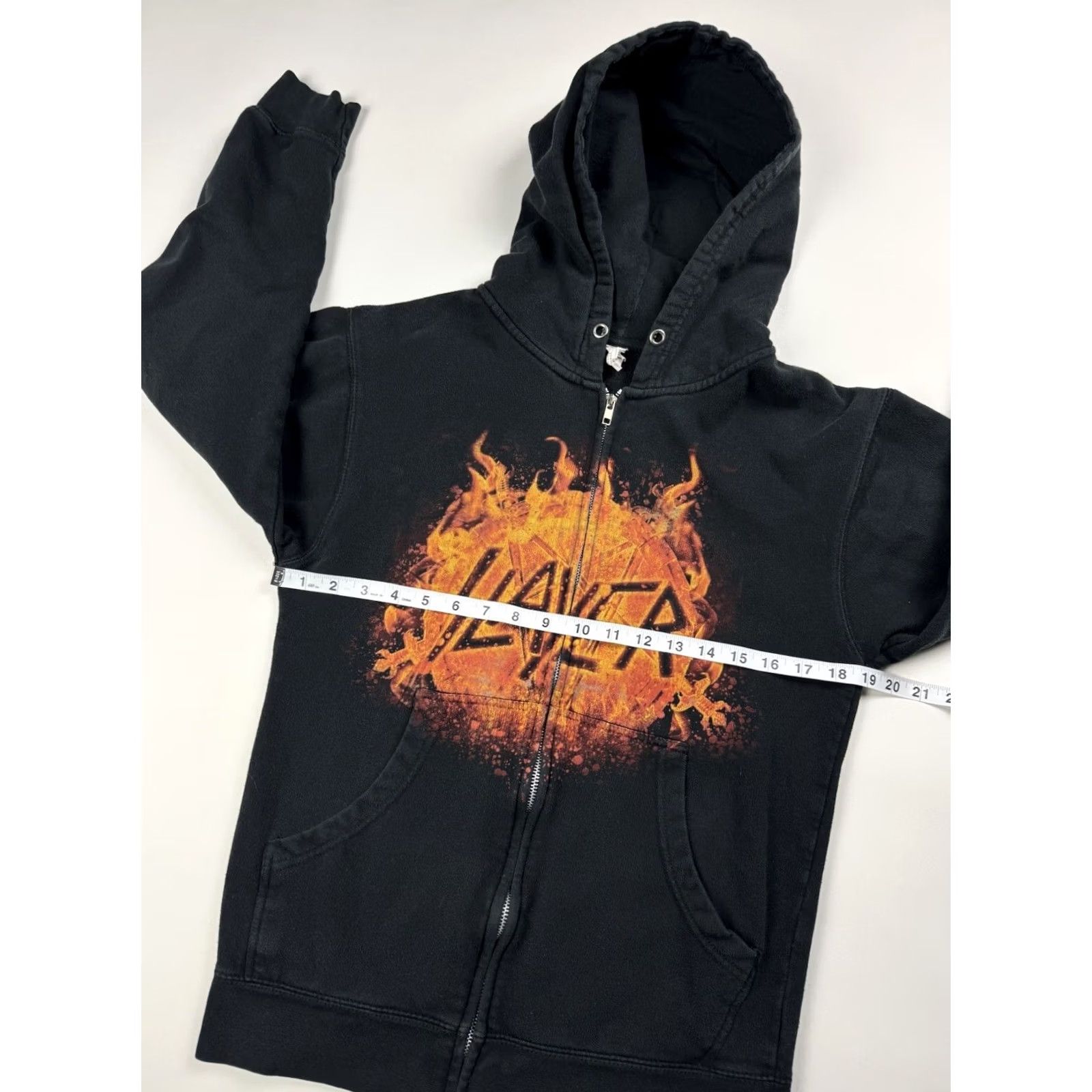 Vintage VINTAGE Slayer Hoodie Sweatshirt Zip Men’s Small Black 80s 90s Biker Hip Hop Metal Rock Graphic Print Hooded Size US S / EU 44-46 / 1 - 6 Thumbnail