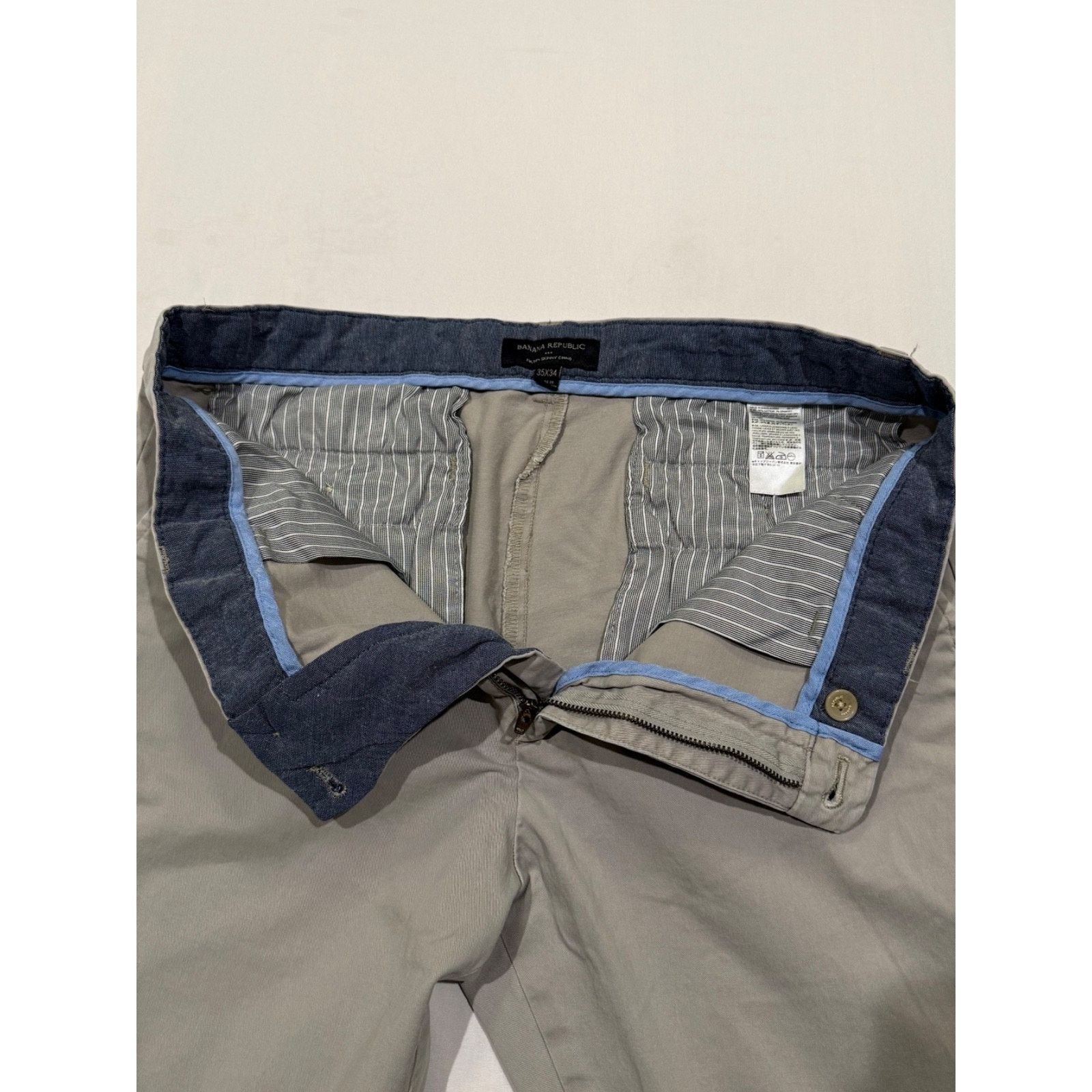 Banana Republic Banana Republic Fulton Skinny Chino Pants Men's 35x34 Gray Size US 35 - 4 Thumbnail