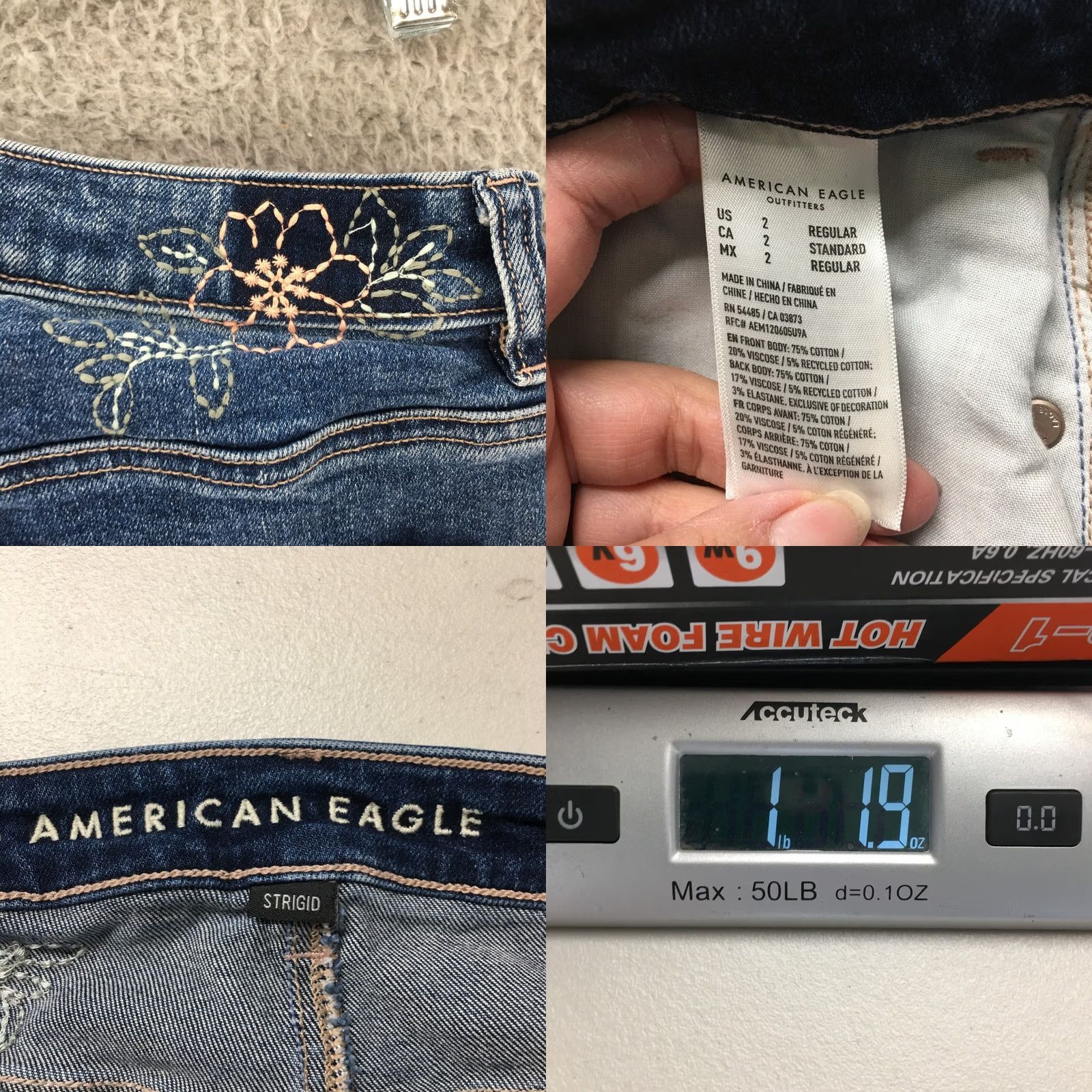 American Eagle Outfitters American Eagle Outfitters Jeans Womens 2 Blue Medium Wash Distressed Straight Jeans Women Size 26" / US 2 / IT 38 - 9 Thumbnail