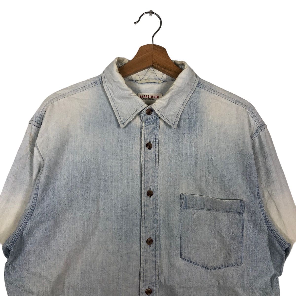 Japanese Brand 🔥90’s Vintage Chambray Shirts Chaps Denim Size US L / EU 52-54 / 3 - 3 Thumbnail