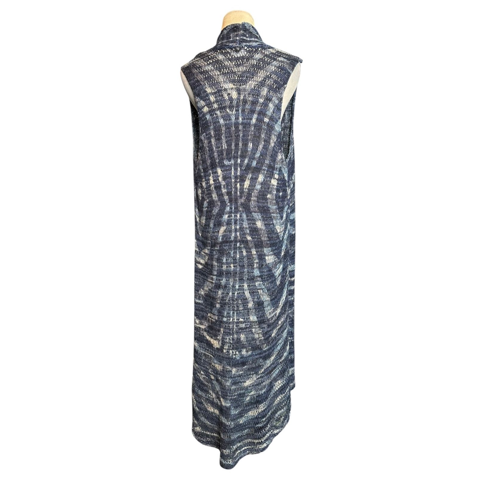 Chicos Chicos blue sleeveless long vest kimono cardigan size 1 - M Size M / US 6-8 / IT 42-44 - 2 Thumbnail