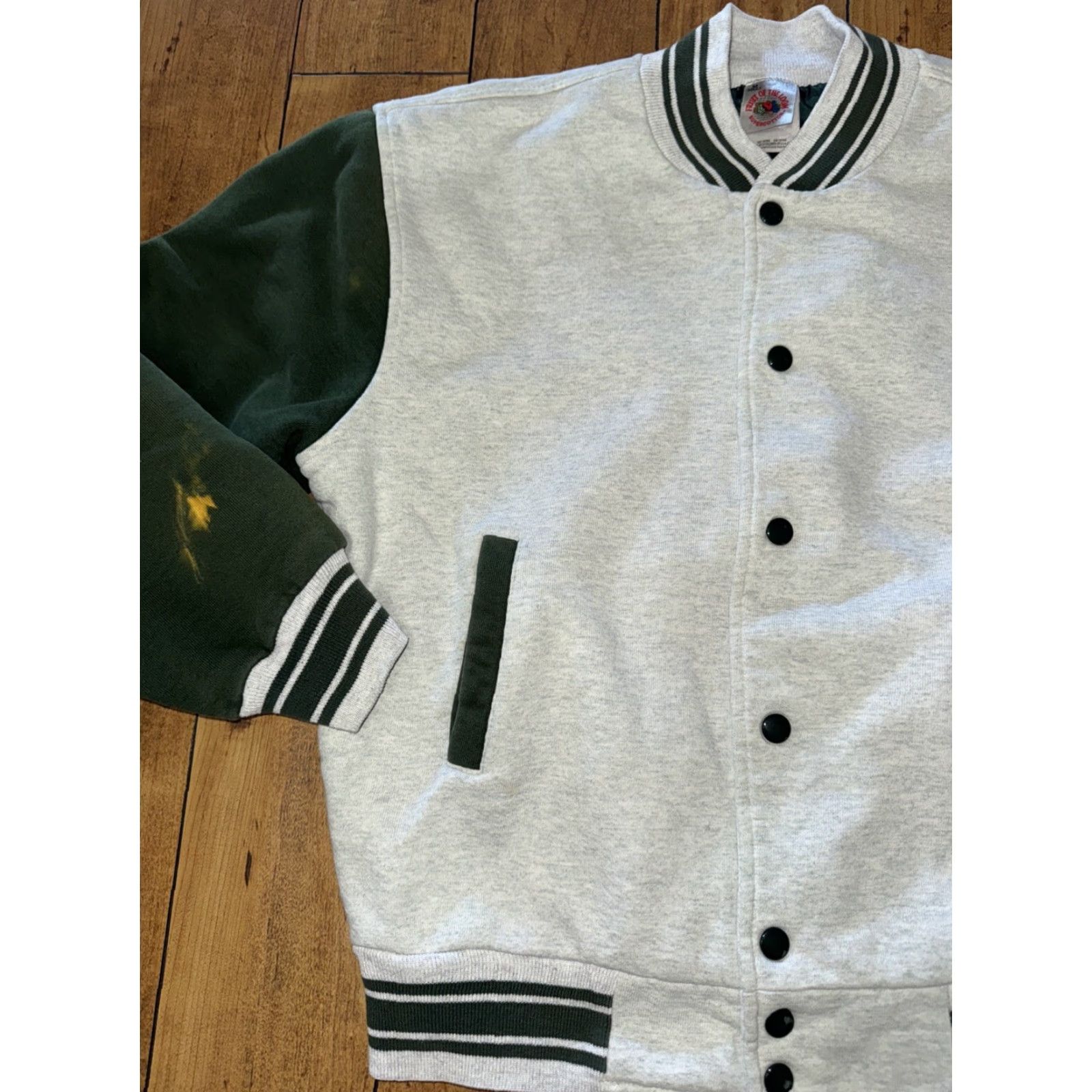Fruit Of The Loom VINTAGE Fruit Of The Loom Jacket Men Green Cotton Letterman Varsity M Size US M / EU 48-50 / 2 - 5 Thumbnail