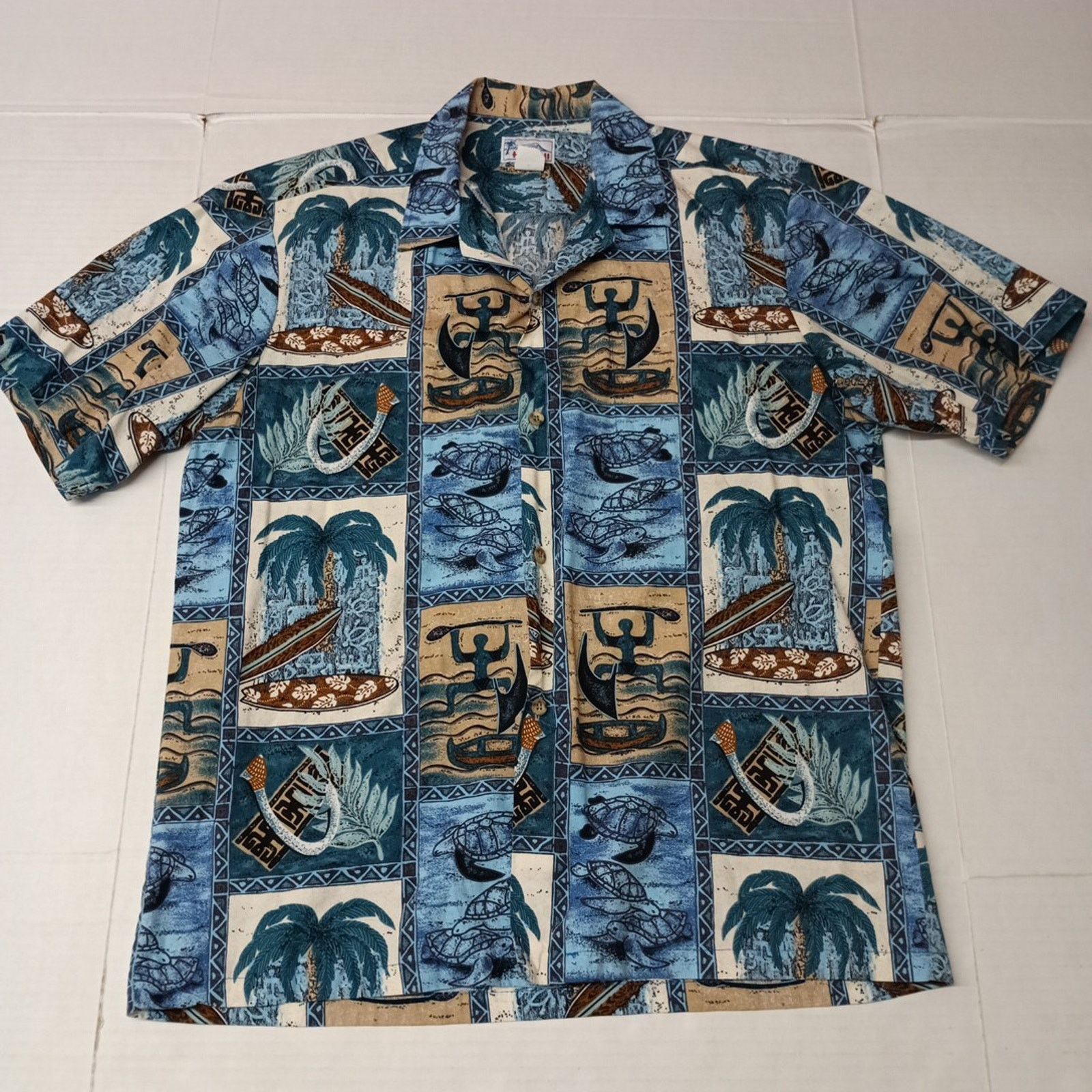 Other VTG Hawaiian Shirt Blue Fish Palms Surf Men’s Size L USA Size US L / EU 52-54 / 3 - 1 Thumbnail