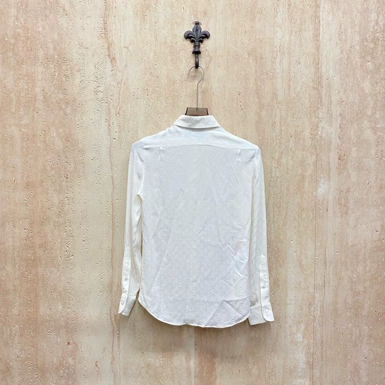 Gucci Gucci Milk-white mulberry silk old flower full-print shirt Size XS / US 0-2 / IT 36-38 - 2 Thumbnail