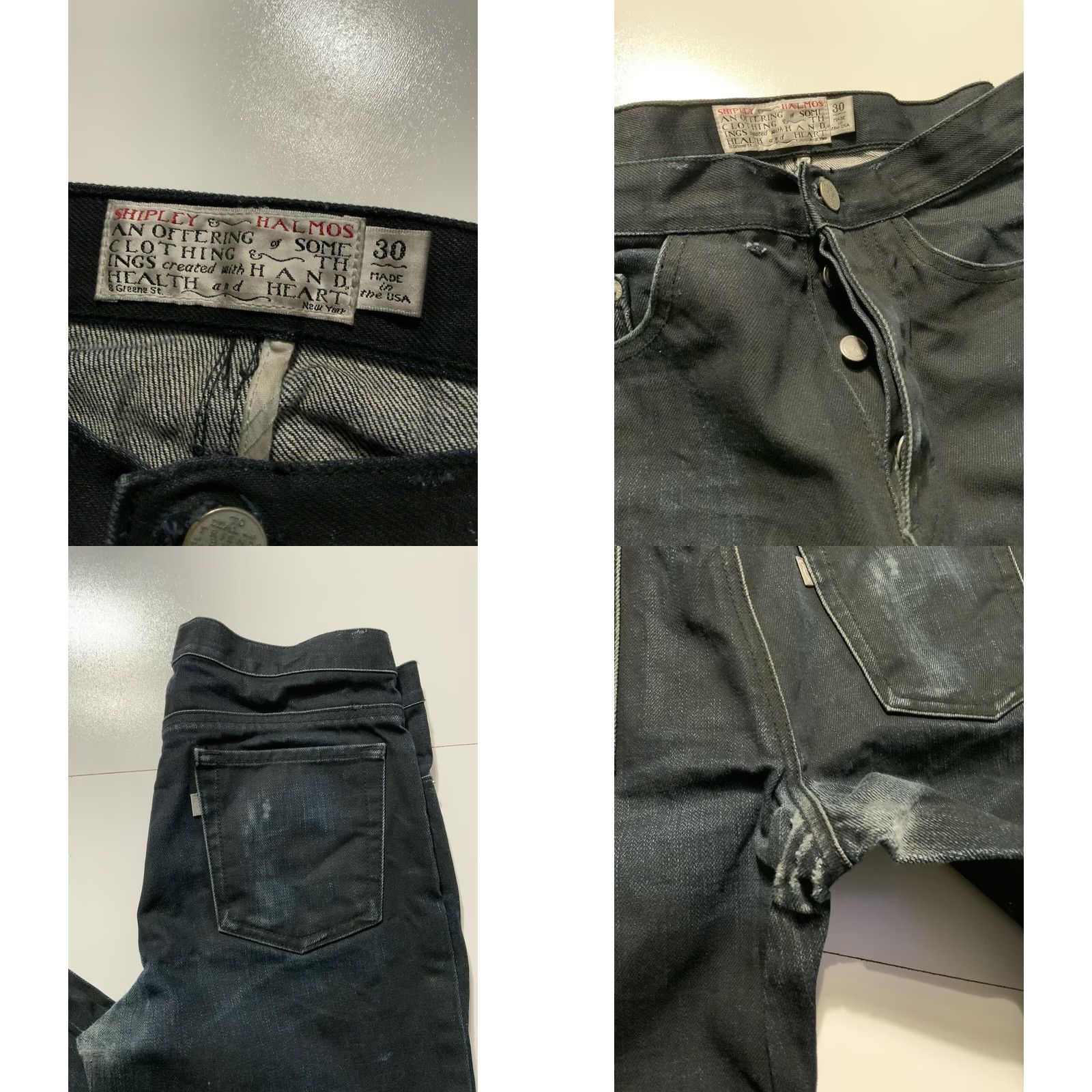 RHODE Shipley & Halmos Rhodes Fit Button Fly Distressed Slim Skinny Denim Jeans Sz. 30 Mens Jeans Blue Distressed Slim Skinny 30 Regular Slim Mens Shirt Size US 30 / EU 46 - 8 Thumbnail