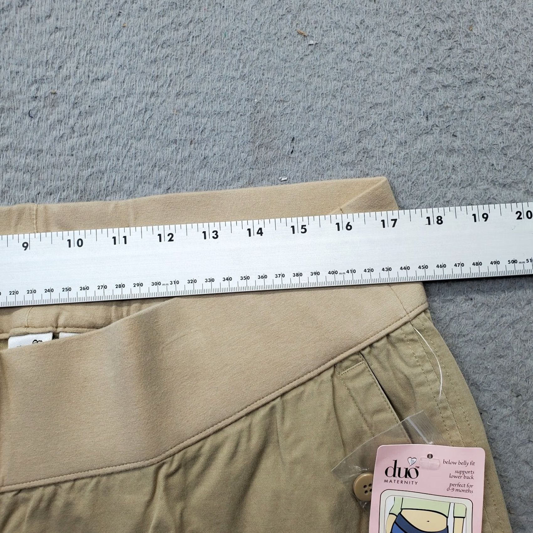 Bell Duo Maternity Pants Women XL Tan Belly Fit Elastic Waist Pockets Stretch Casual Shirt? Size 40" / US 18 - 7 Thumbnail