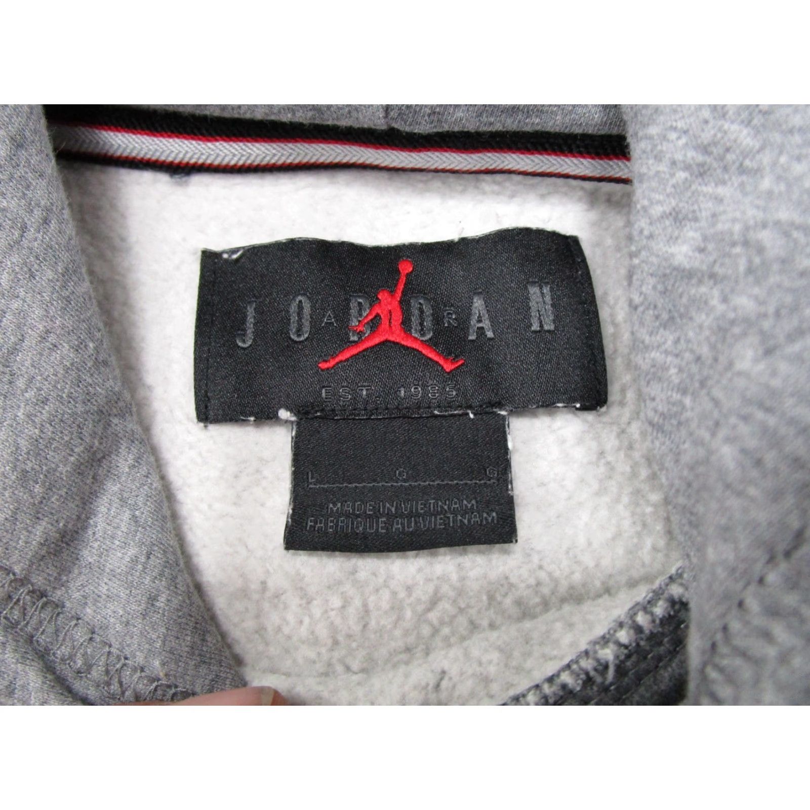 Jordan Brand VINTAGE Jordan Air Hoodie Pullover Mens L Gray Brooklyn Essentials Sweatshirt DQ7466-091 Size US L / EU 52-54 / 3 - 3 Thumbnail