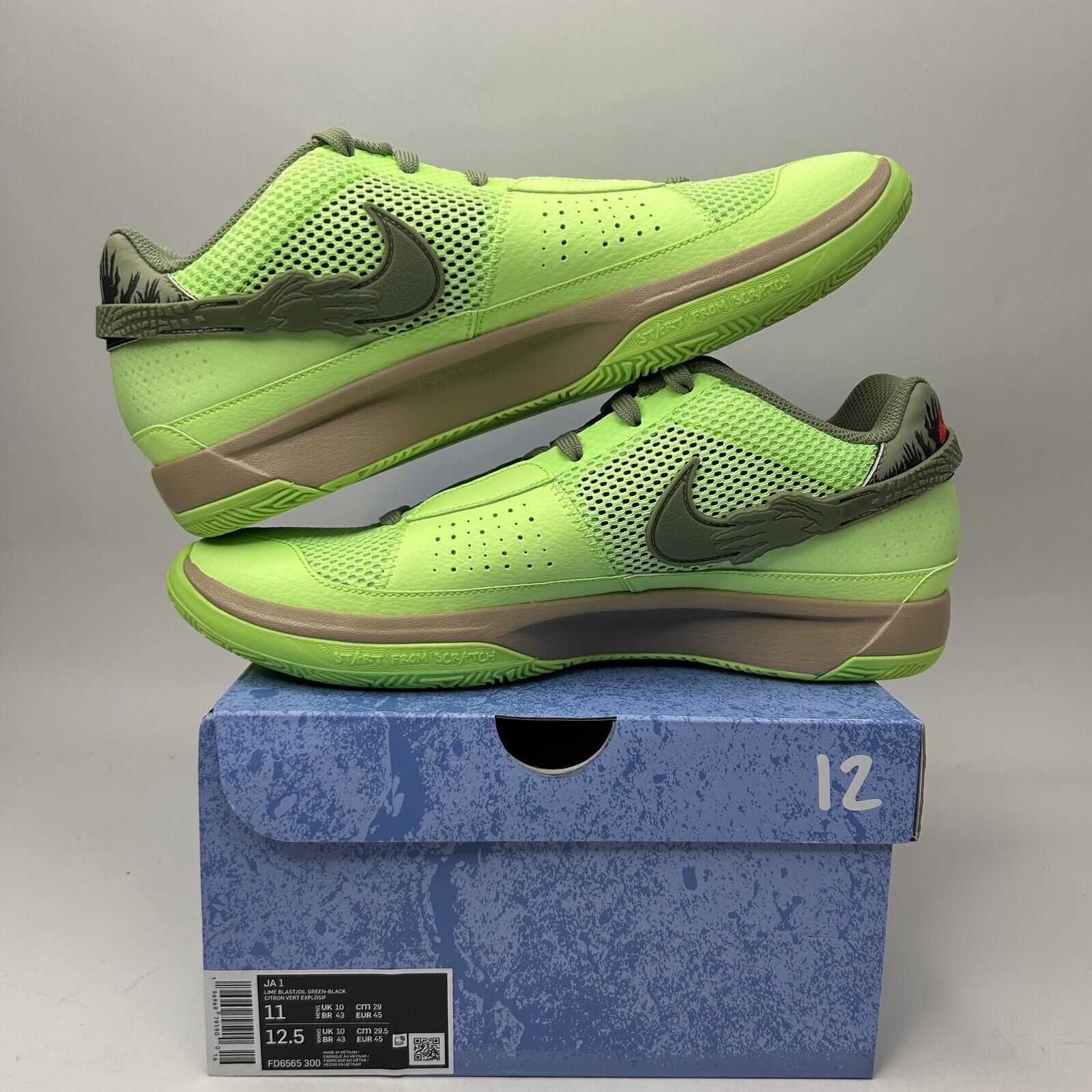 Nike Nike Ja 1 “Zombie Halloween Lime Blast Green" 2023 Size US 11 / EU 44 - 3 Thumbnail