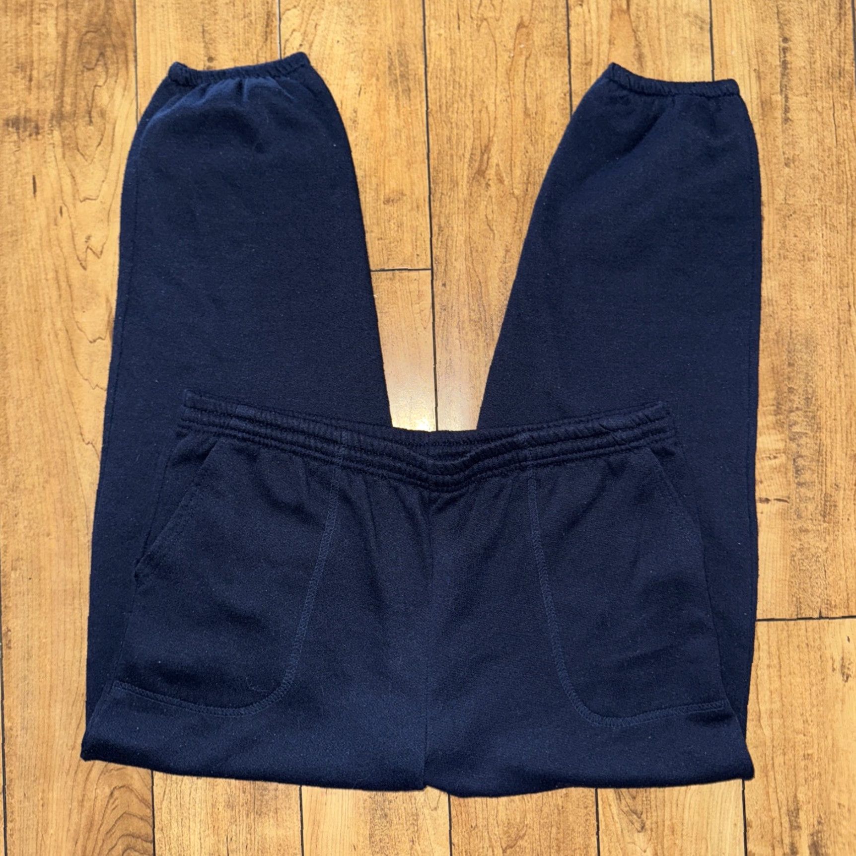 Vintage VINTAGE Unbranded Sweatpants Navy Blue 34x28 Large Front Patch Pocket Utility Carpenter Men Pants Military Workwear Vintage 90s Size US 34 / EU 50 - 4 Thumbnail