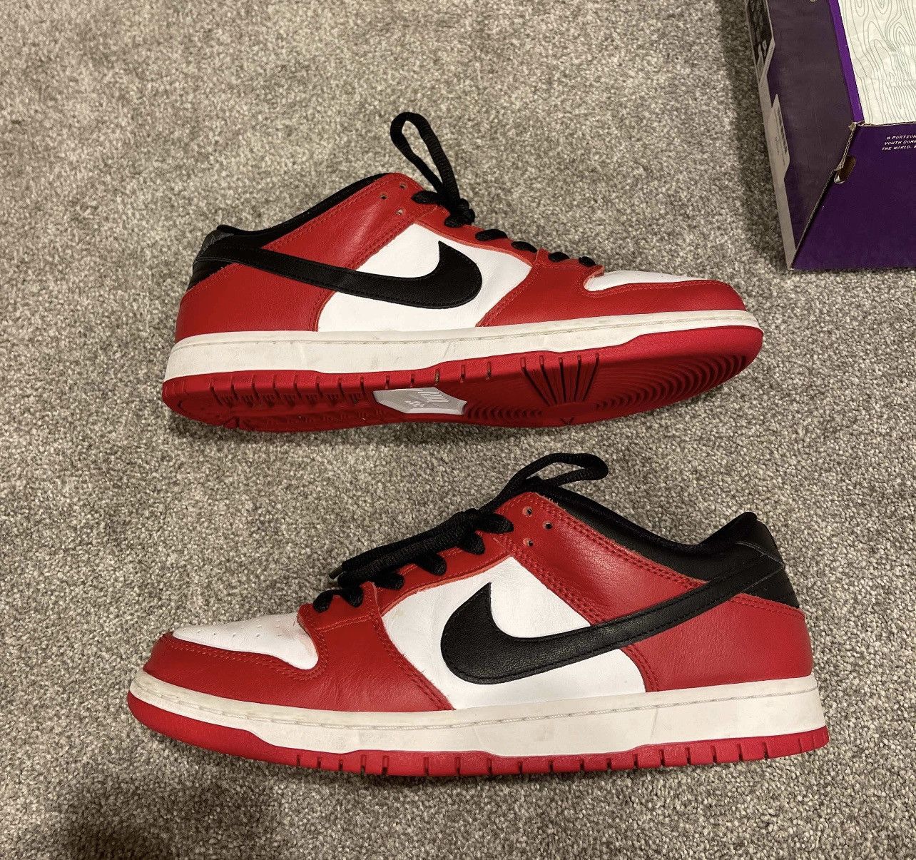 image of Nike Sb Dunk Low Chicago Shoes in Red, Men's (Size 11)