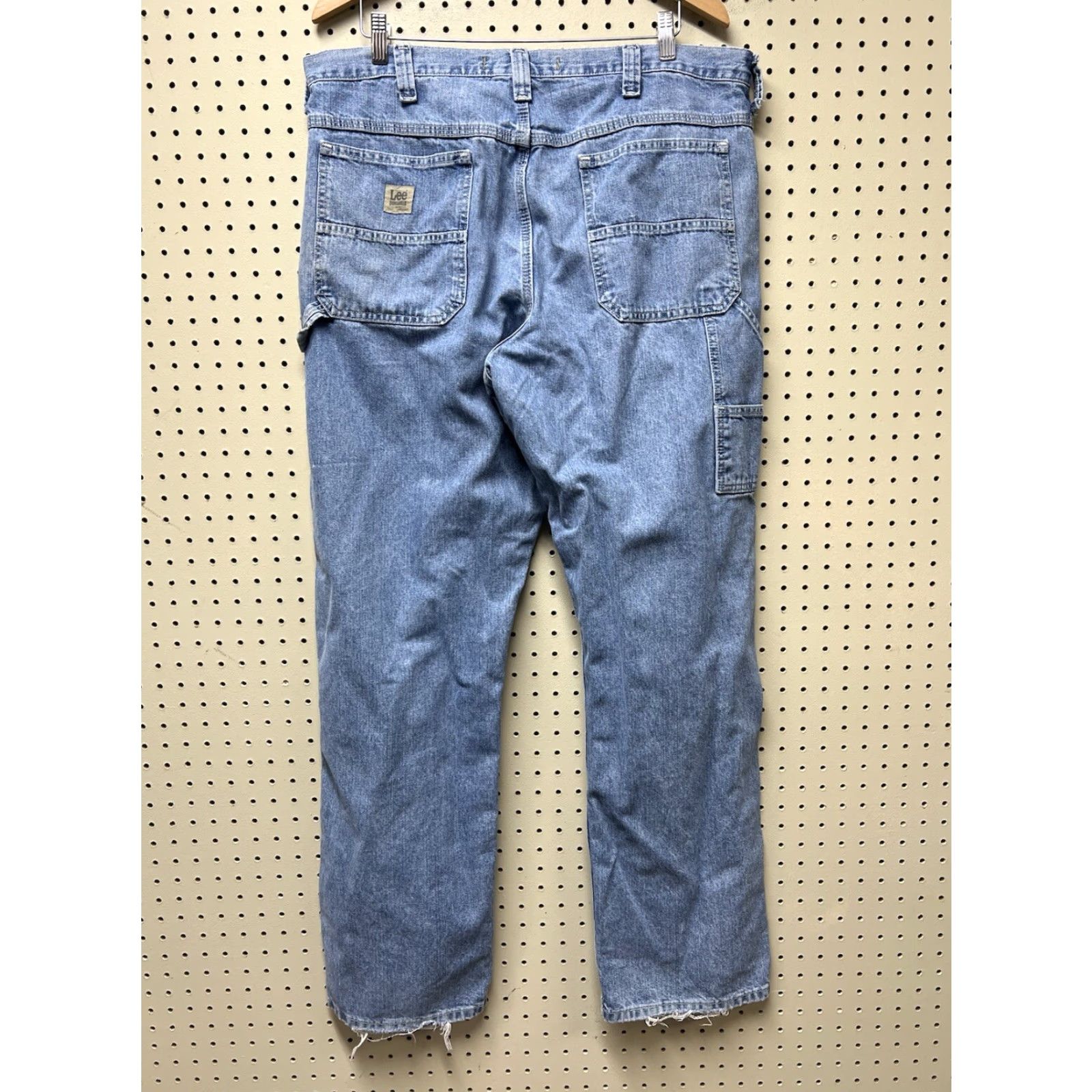 Lee VINTAGE Lee Jeans Carpenter 5-Pocket Denim Blue 38x34 Regular Men Western 90s Style Distressed Baggy Comfort Autumn Winter Spring Summer Size US 38 / EU 54 - 2 Thumbnail