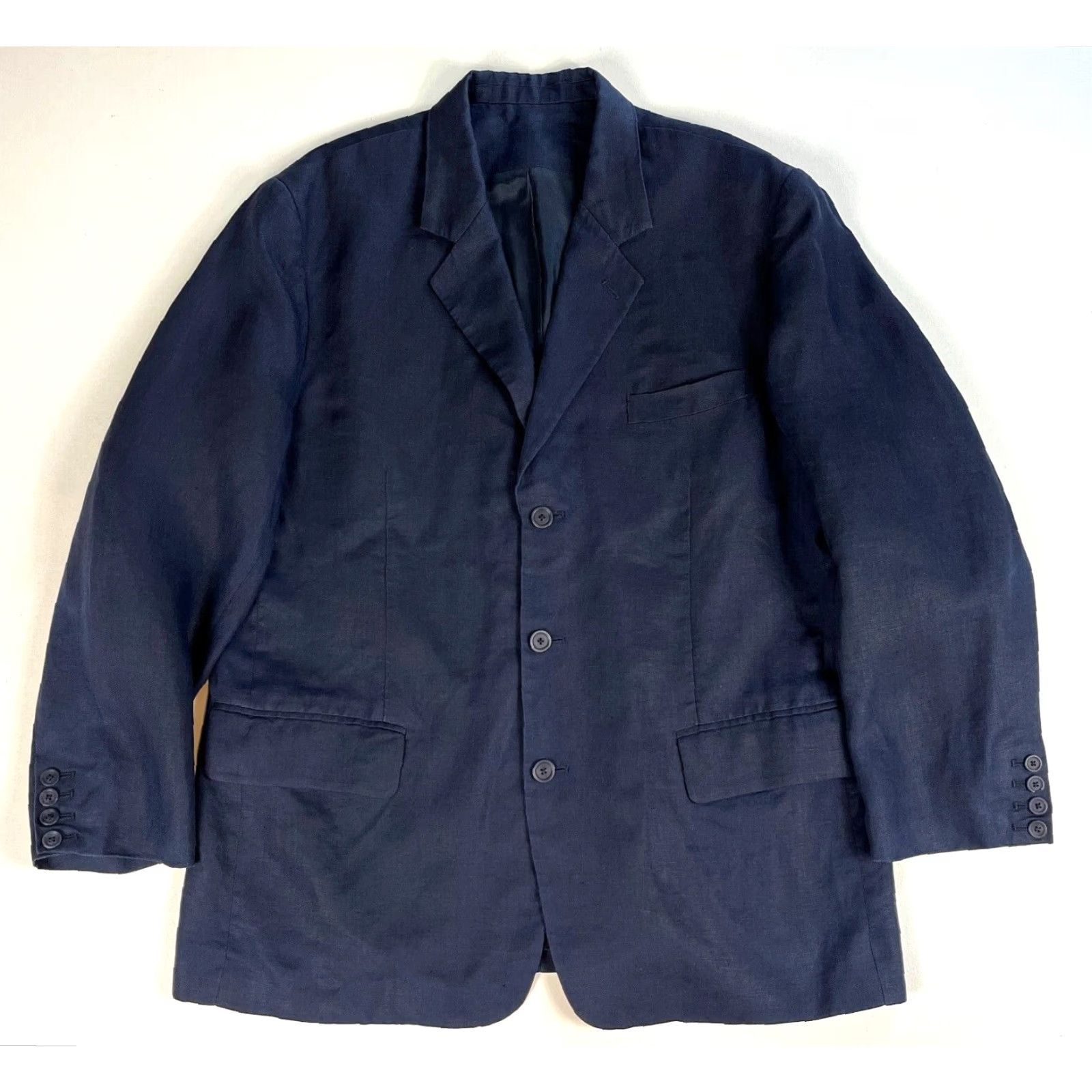 Vintage VINTAGE Martin Gordon Sport Coat Jacket Men’s Linen Navy XL Adults Regular Size XL Navy 100% Linen Jacket Classic Button Size US XL / EU 56 / 4 - 2 Thumbnail